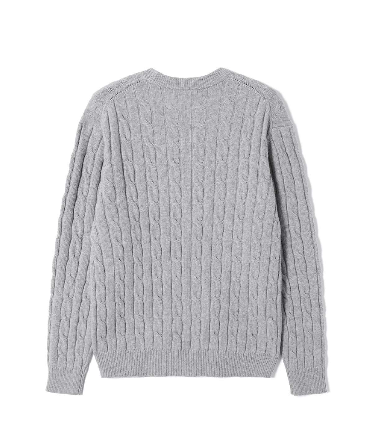 애드호크(ADHOC) 남녀공용 라운드넥 케이블 니트 (L-M-GREY) (HCALK40)