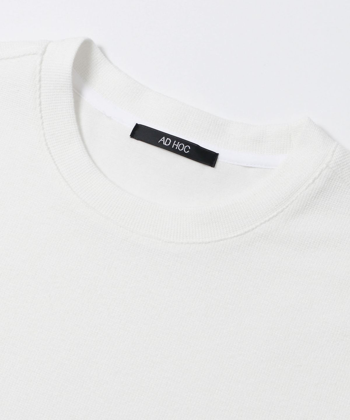 애드호크(ADHOC) 남성 기모 변형조직 베이직 긴팔 티셔츠 (O-WHITE) (HCALT15)
