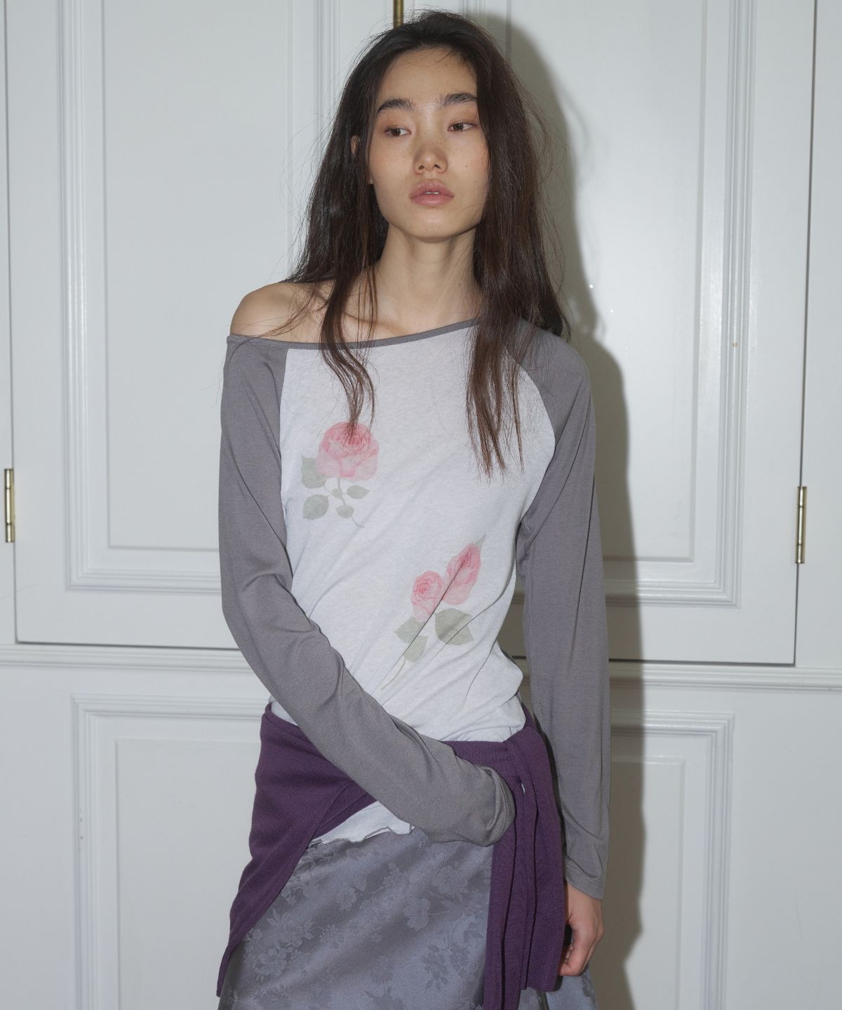 더포르타(THEPORTA) ROSE RAGLAN TEE, GRAY