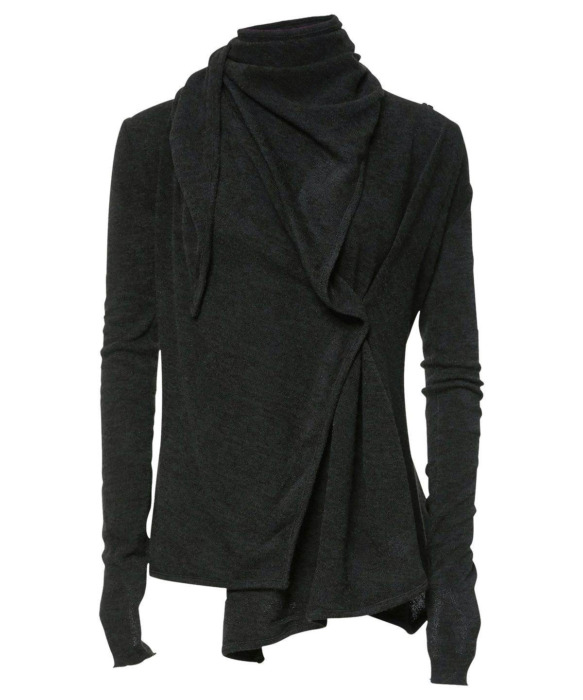 플레어업(FLAREUP) Scarf Knit Cardigan (FL-054_Black)