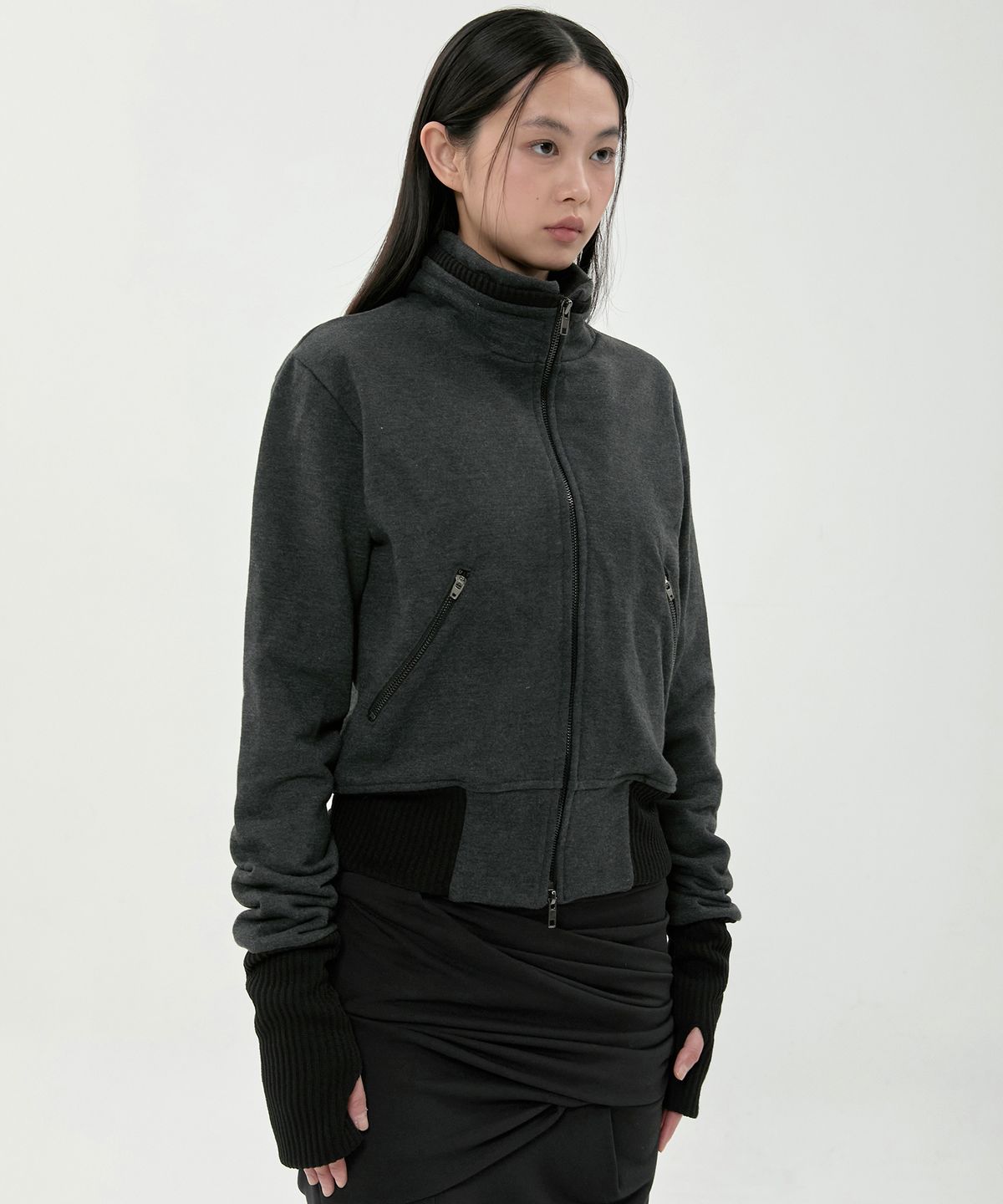 플레어업(FLAREUP) Structured Zip Jacket (FL-055_Charcoal)