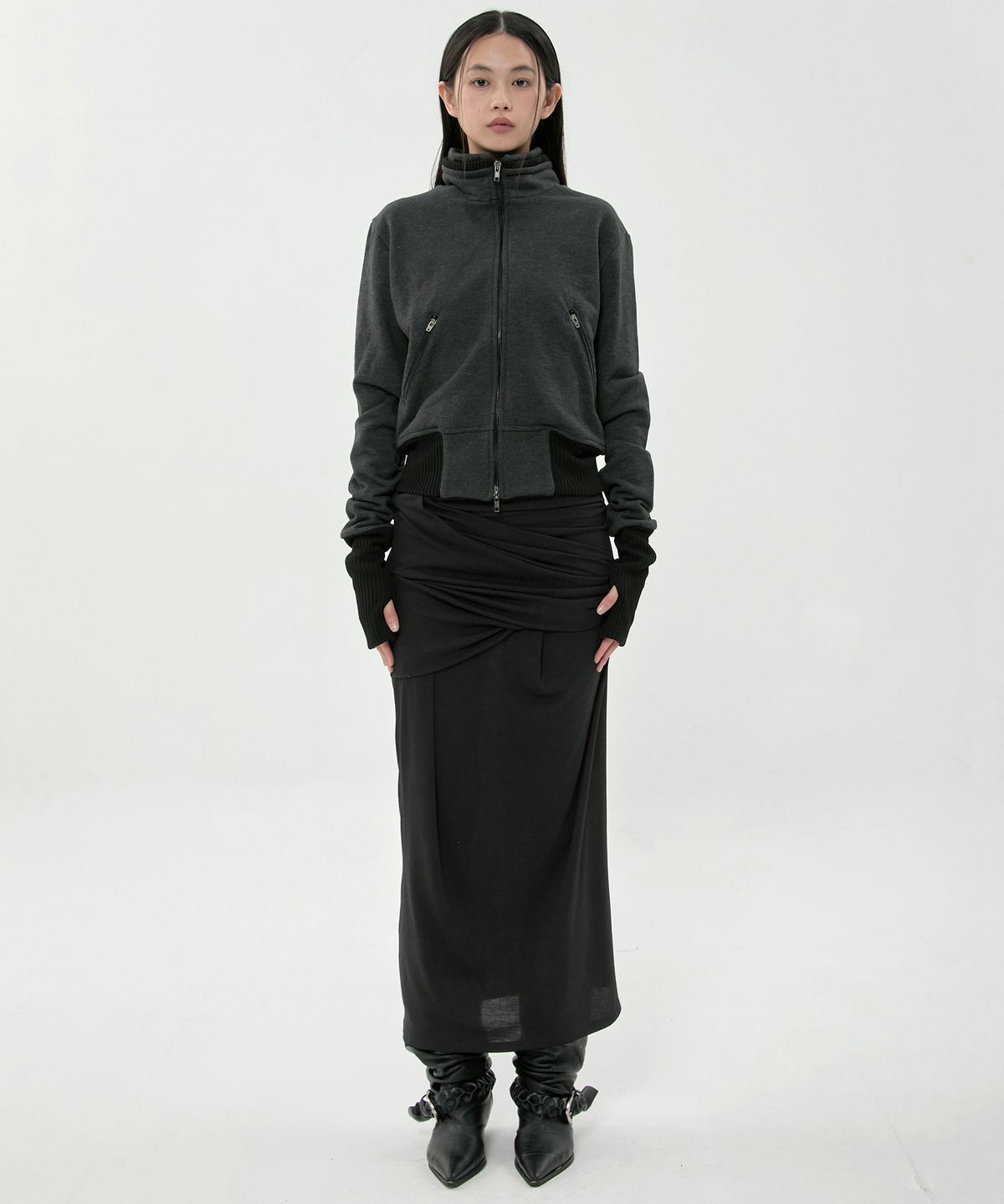 플레어업(FLAREUP) Structured Zip Jacket (FL-055_Charcoal)