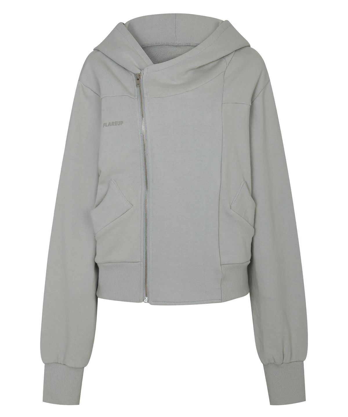 플레어업(FLAREUP) Structured Offset Hoodie (FL-067_Gray)
