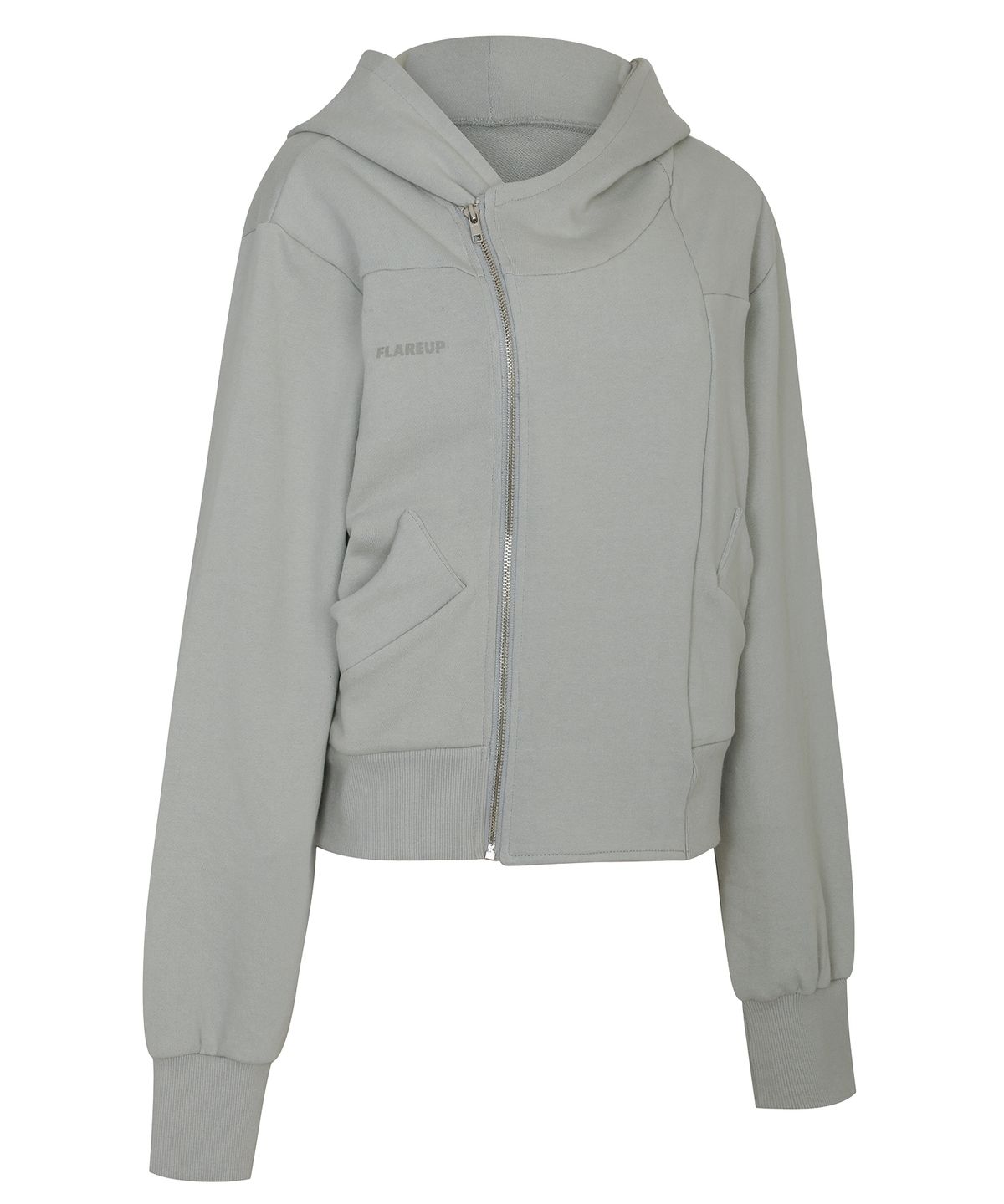 플레어업(FLAREUP) Structured Offset Hoodie (FL-067_Gray)