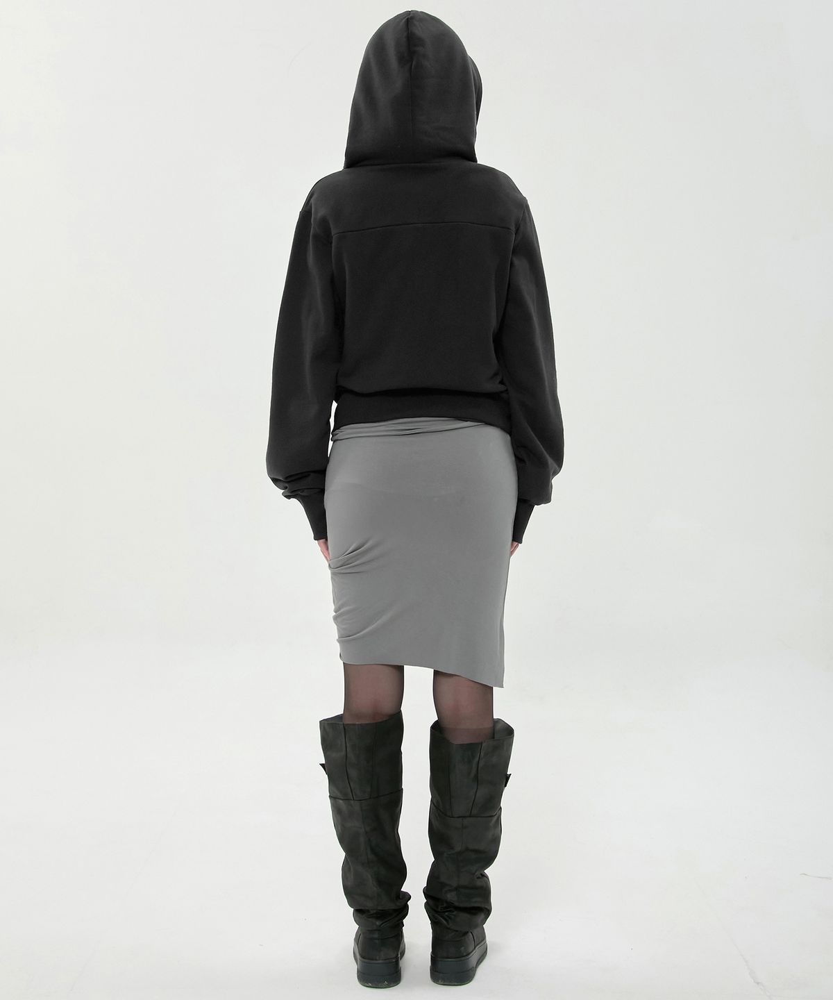 플레어업(FLAREUP) Structured Offset Hoodie (FL-067_Black)