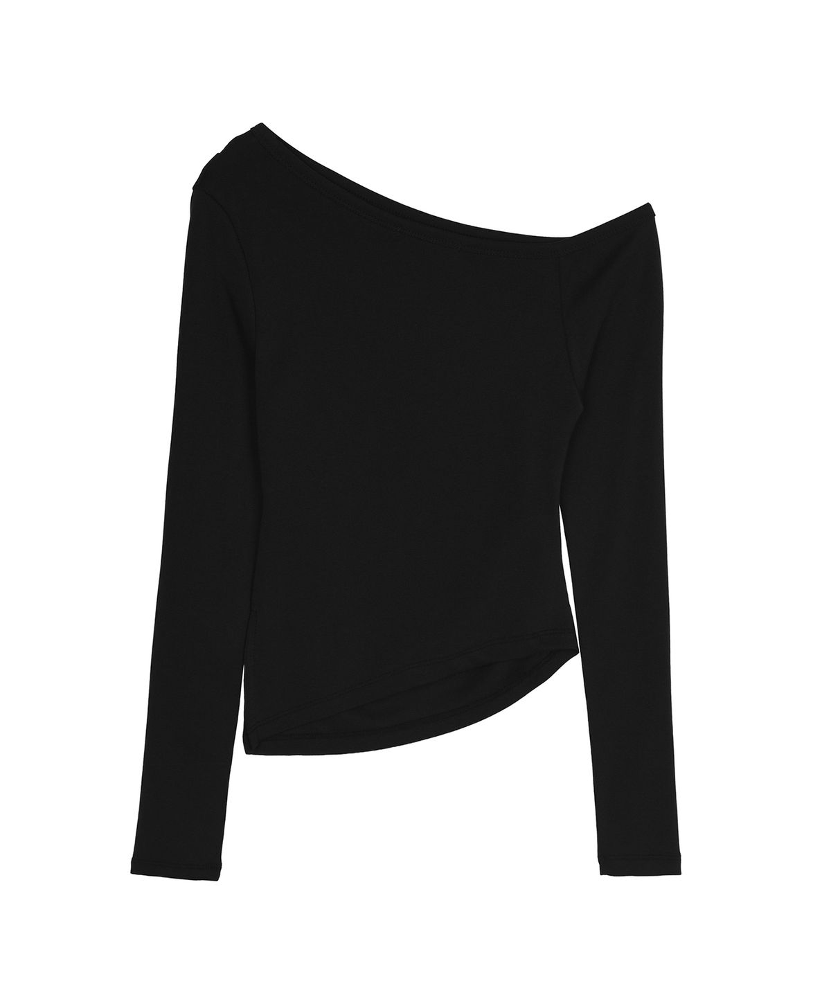 닉앤니콜(NICK&NICOLE) DIAGONAL OFF SHOULDER TOP_BLACK