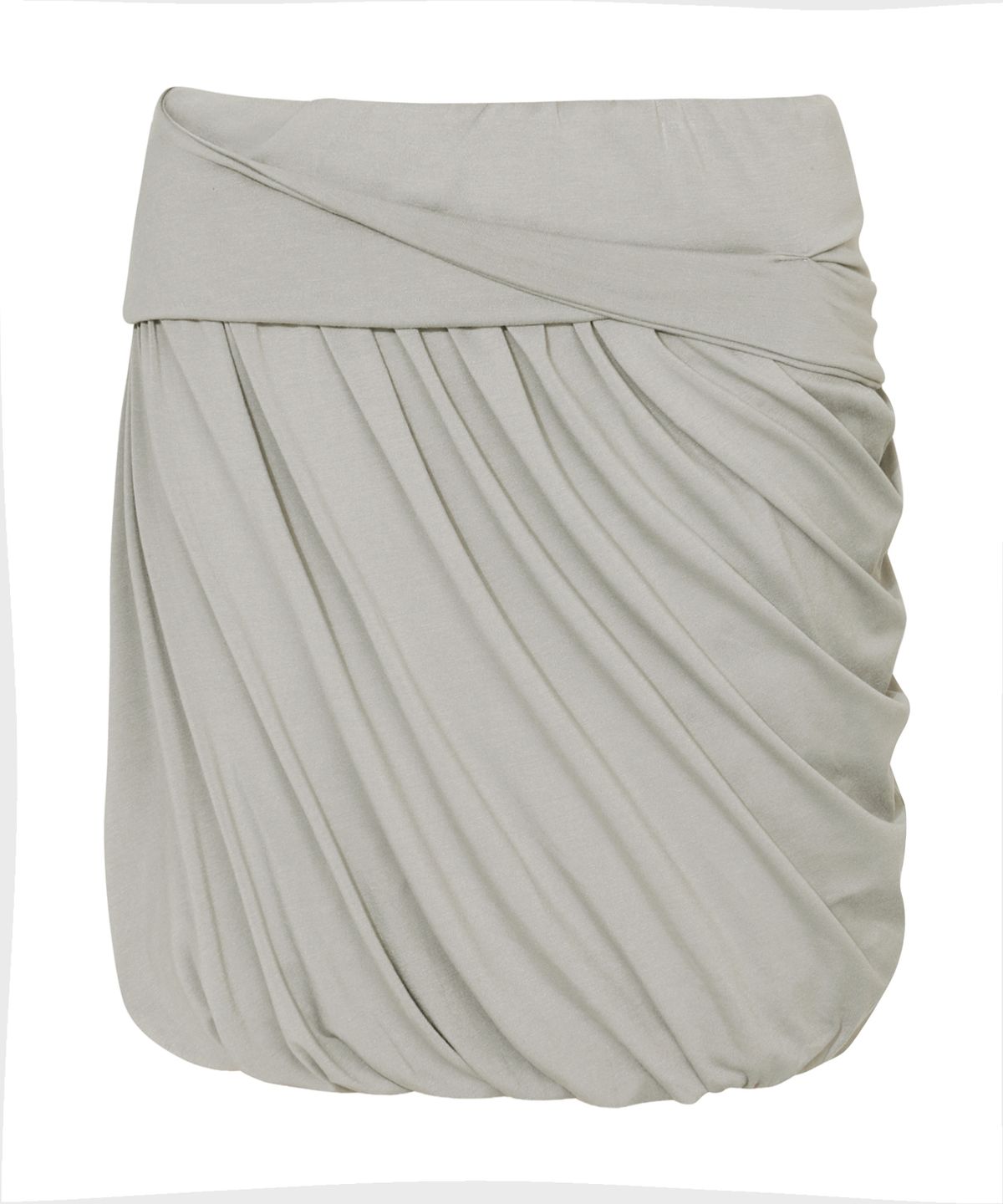 플레어업(FLAREUP) Layered Drape Midi Skirt (FL-276_Ash Beige)