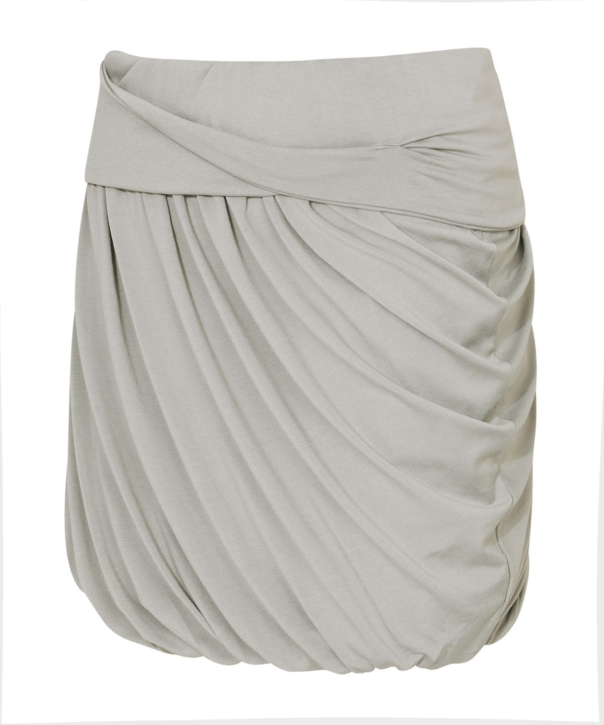 플레어업(FLAREUP) Layered Drape Midi Skirt (FL-276_Ash Beige)