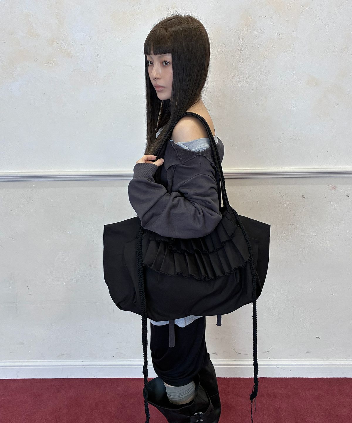 플레어업(FLAREUP) 1.Draped Bag (FL-746_Black)