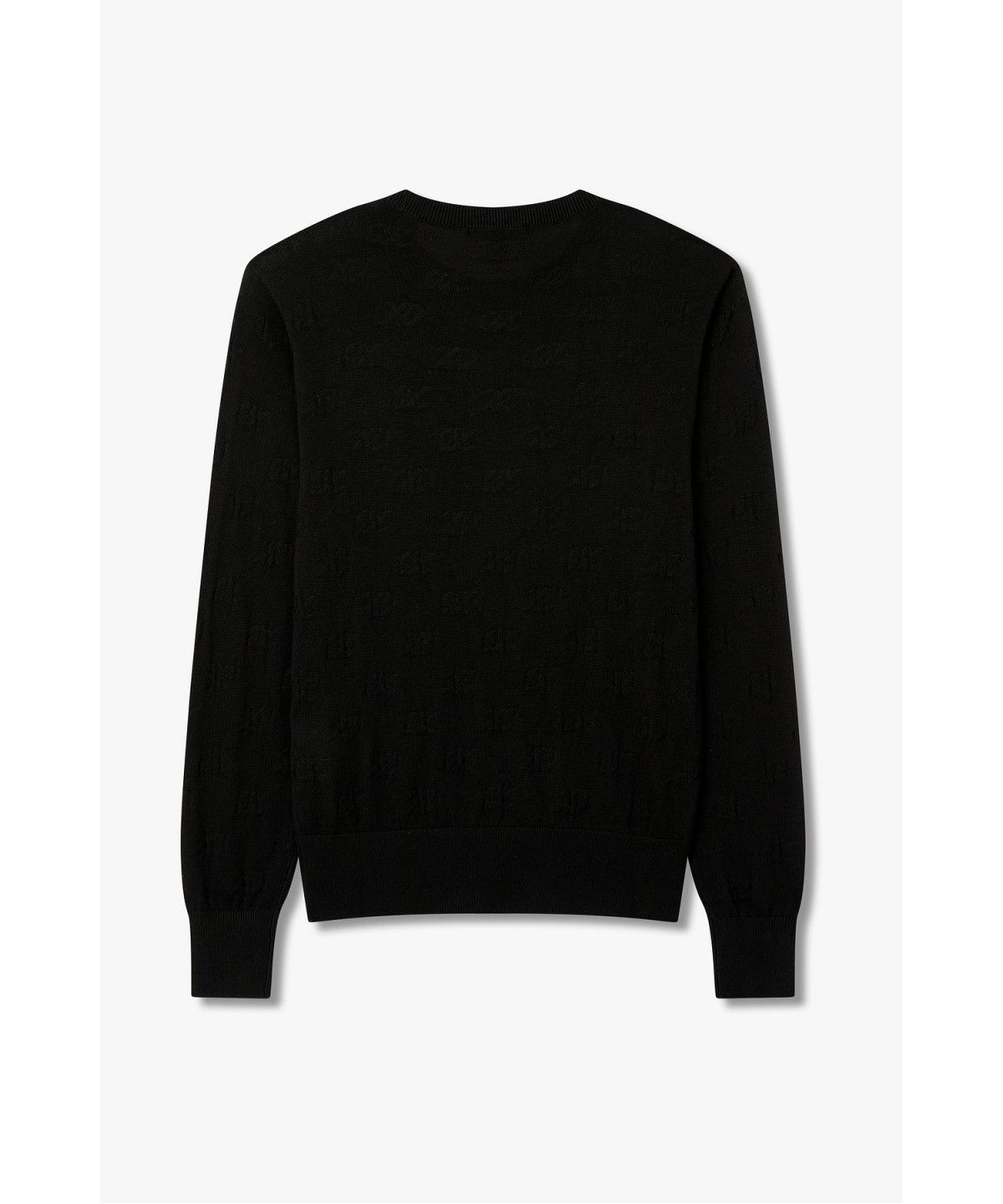아르마니 익스체인지(ARMANI EXCHANGE) 여성 올오버 자카드 로고 니트 풀오버 _블랙_A426332505