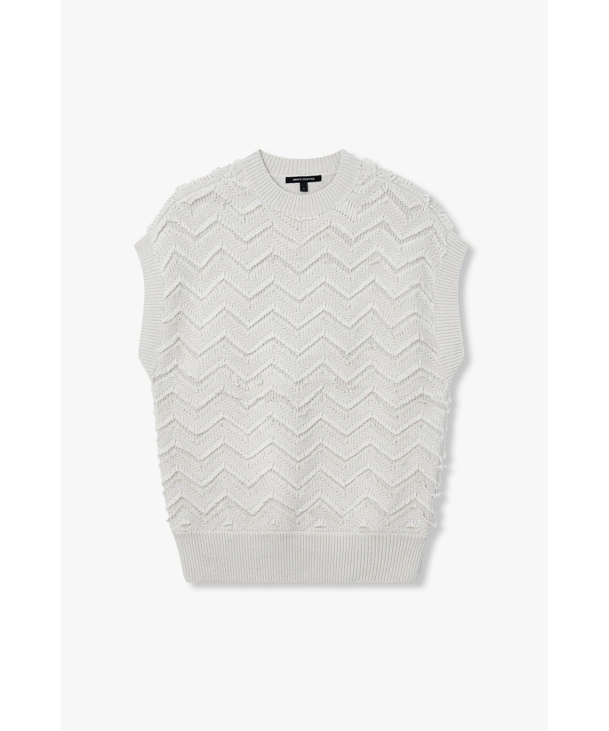 아르마니 익스체인지(ARMANI EXCHANGE) 여성 지그재그 슬리브리스 풀오버 _에크루_A426332504