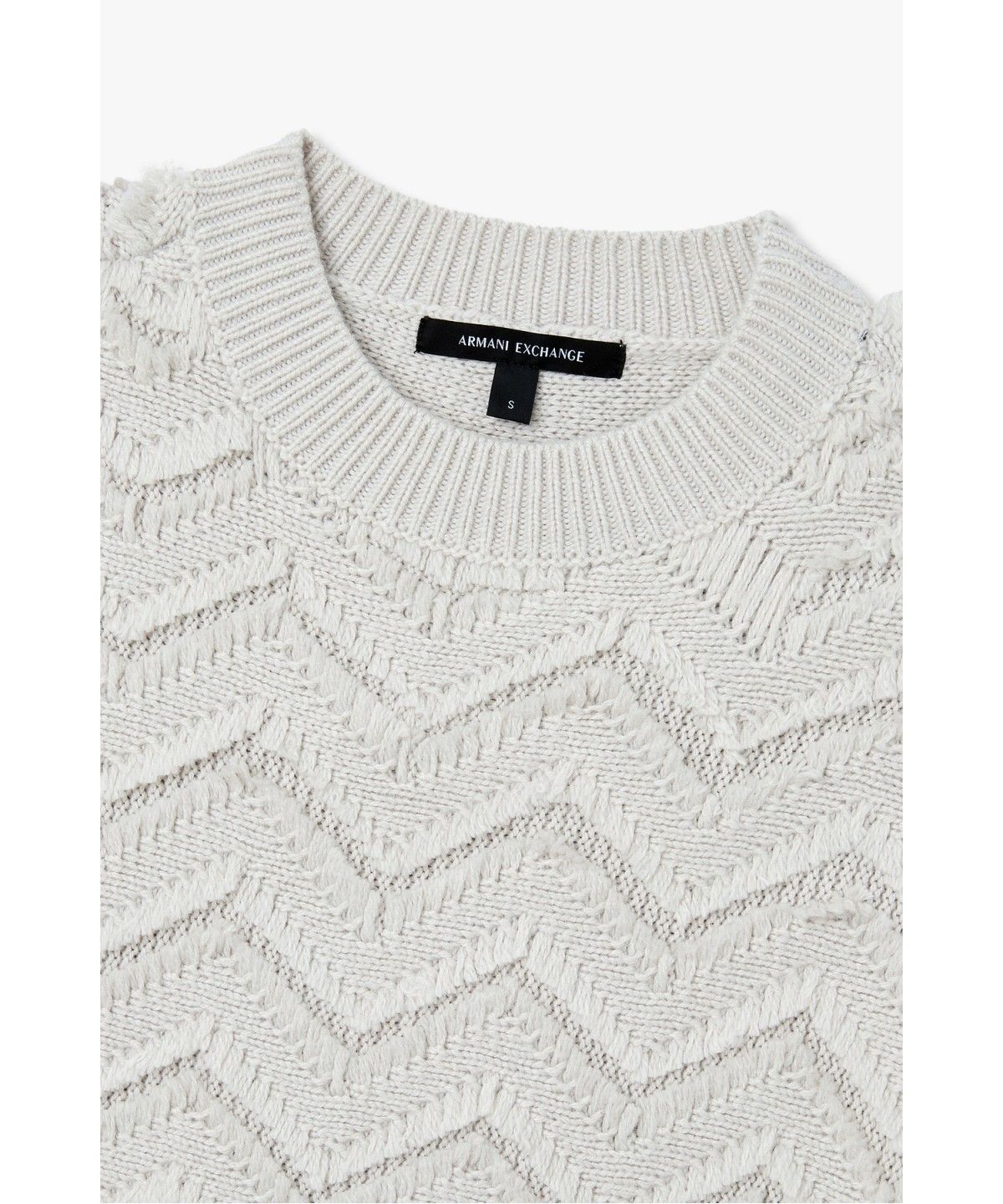 아르마니 익스체인지(ARMANI EXCHANGE) 여성 지그재그 슬리브리스 풀오버 _에크루_A426332504