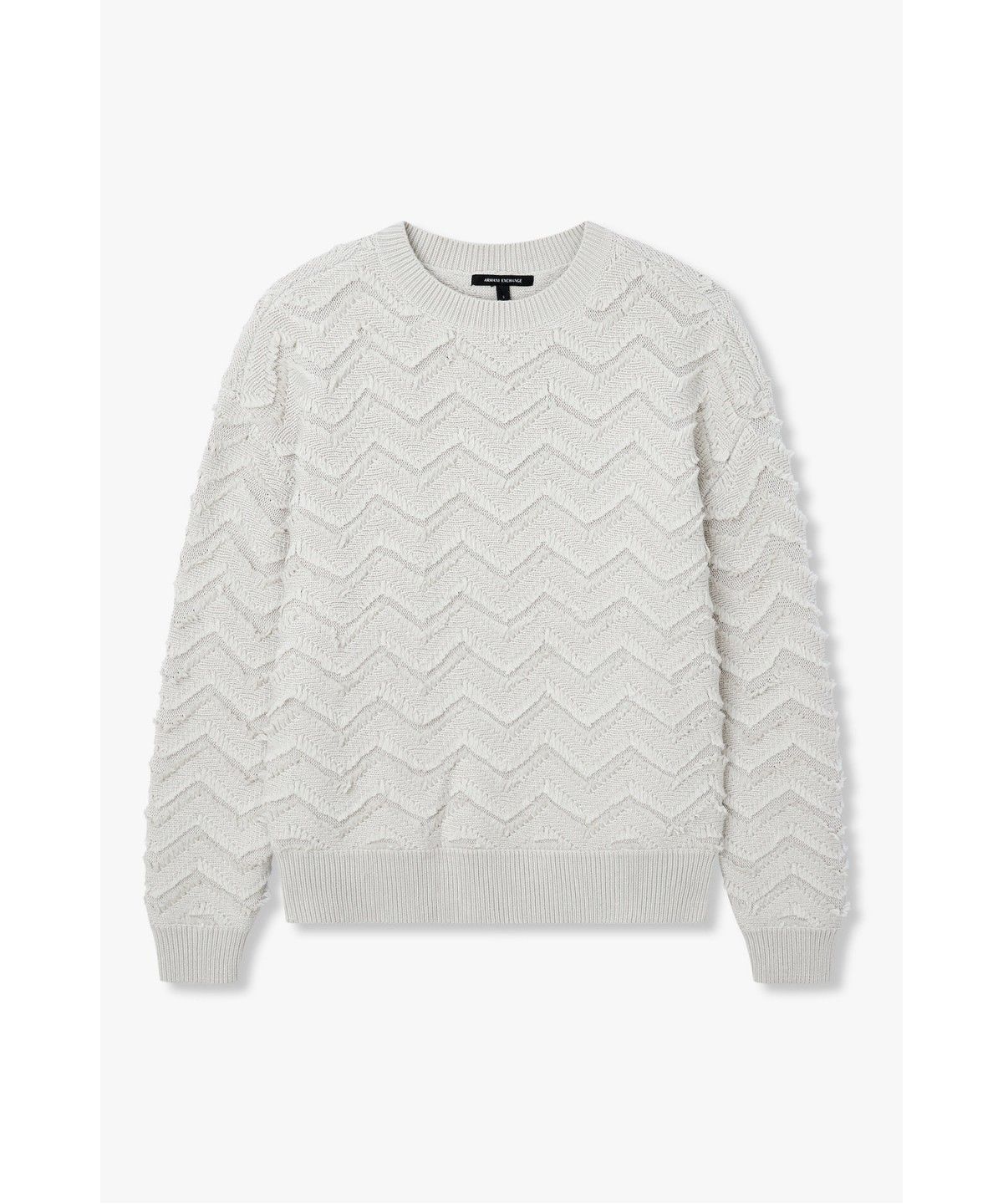 아르마니 익스체인지(ARMANI EXCHANGE) 여성 지그재그 롱 슬리브 풀오버 _에크루_A426332503