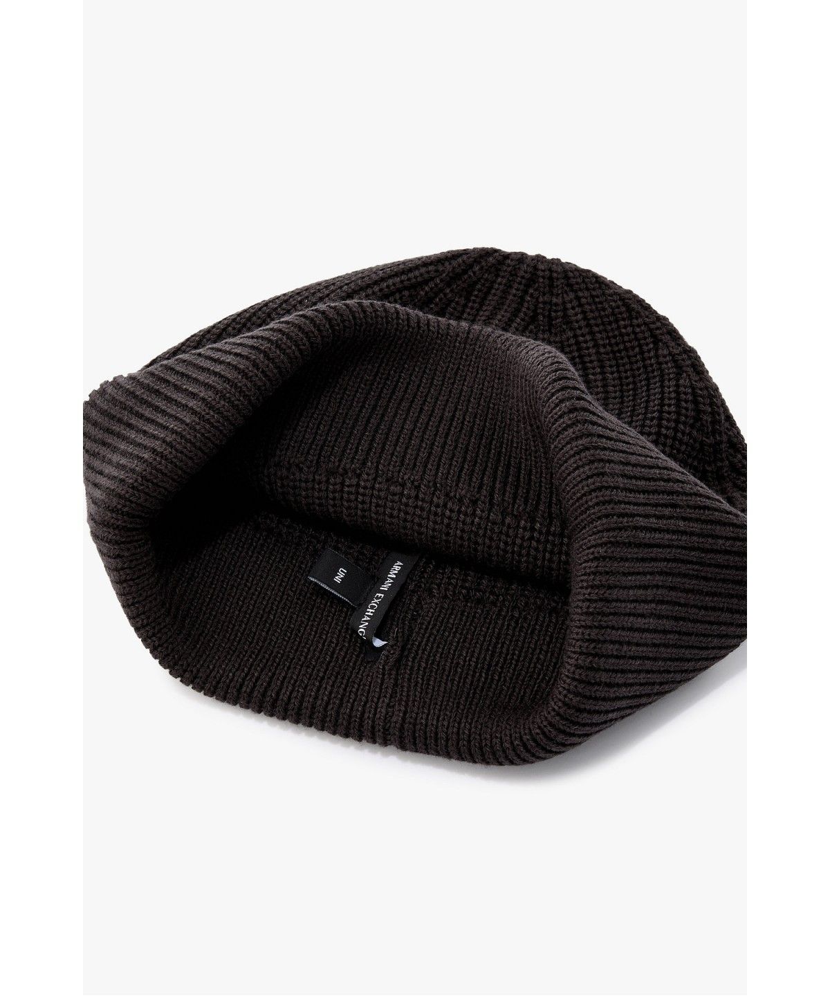 아르마니 익스체인지(ARMANI EXCHANGE) 남성 로고 패치 니트 비니 _다크 브루넷_A416372001