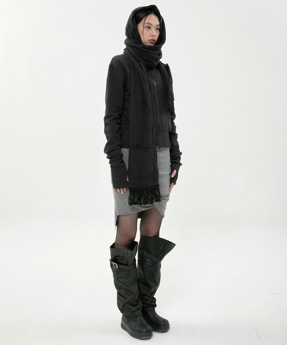 플레어업(FLAREUP) Hoodie Muffler (FL-750_Black)