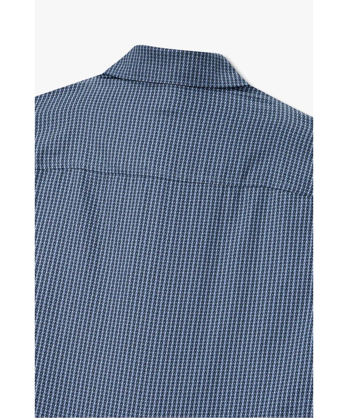 아르마니 익스체인지(ARMANI EXCHANGE) 남성 올오버 로고 패턴 셔츠 _인디고_A416320001