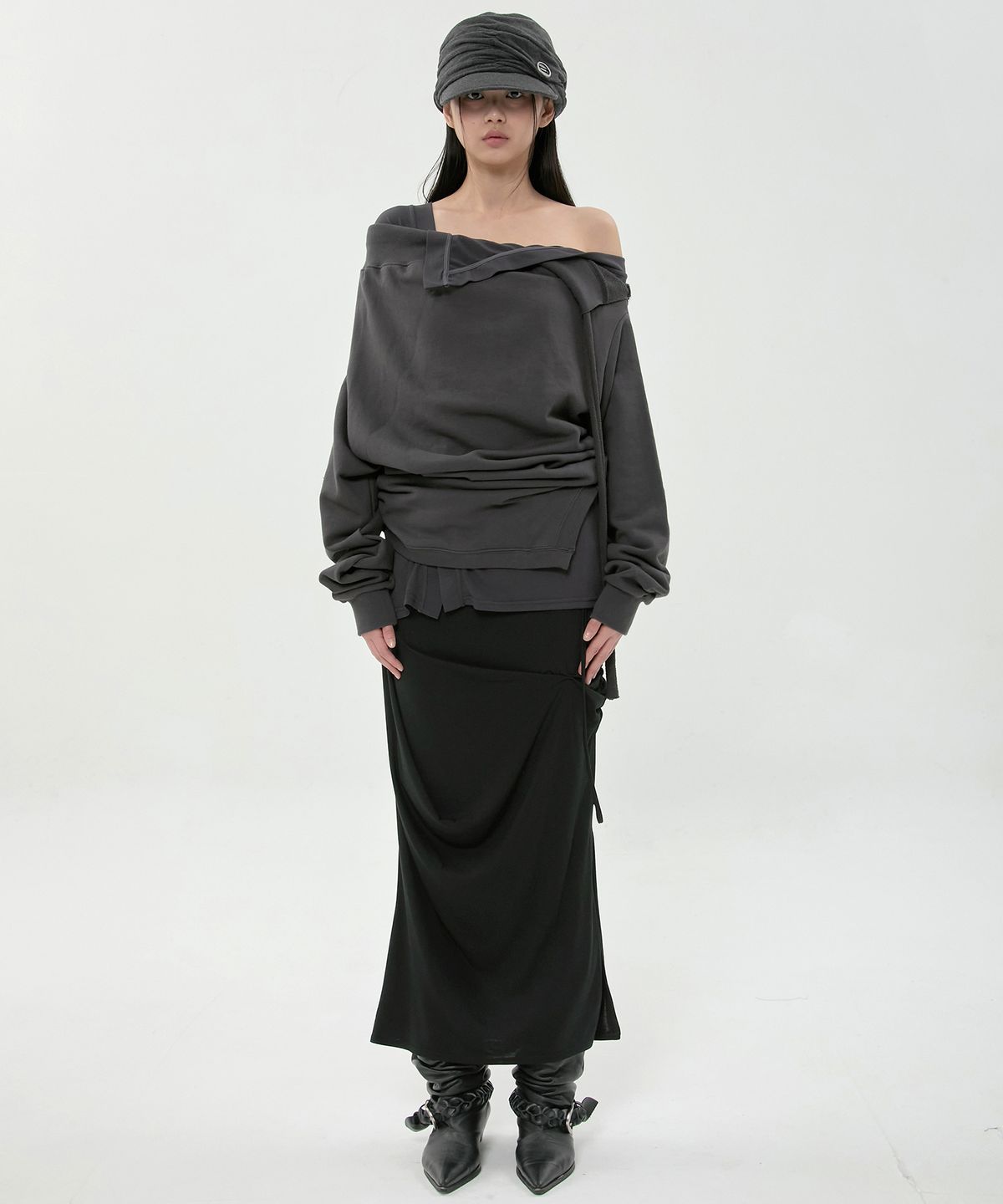 플레어업(FLAREUP) 2.Soyo Asymmetrical Cap (FL-744_Charcoal)