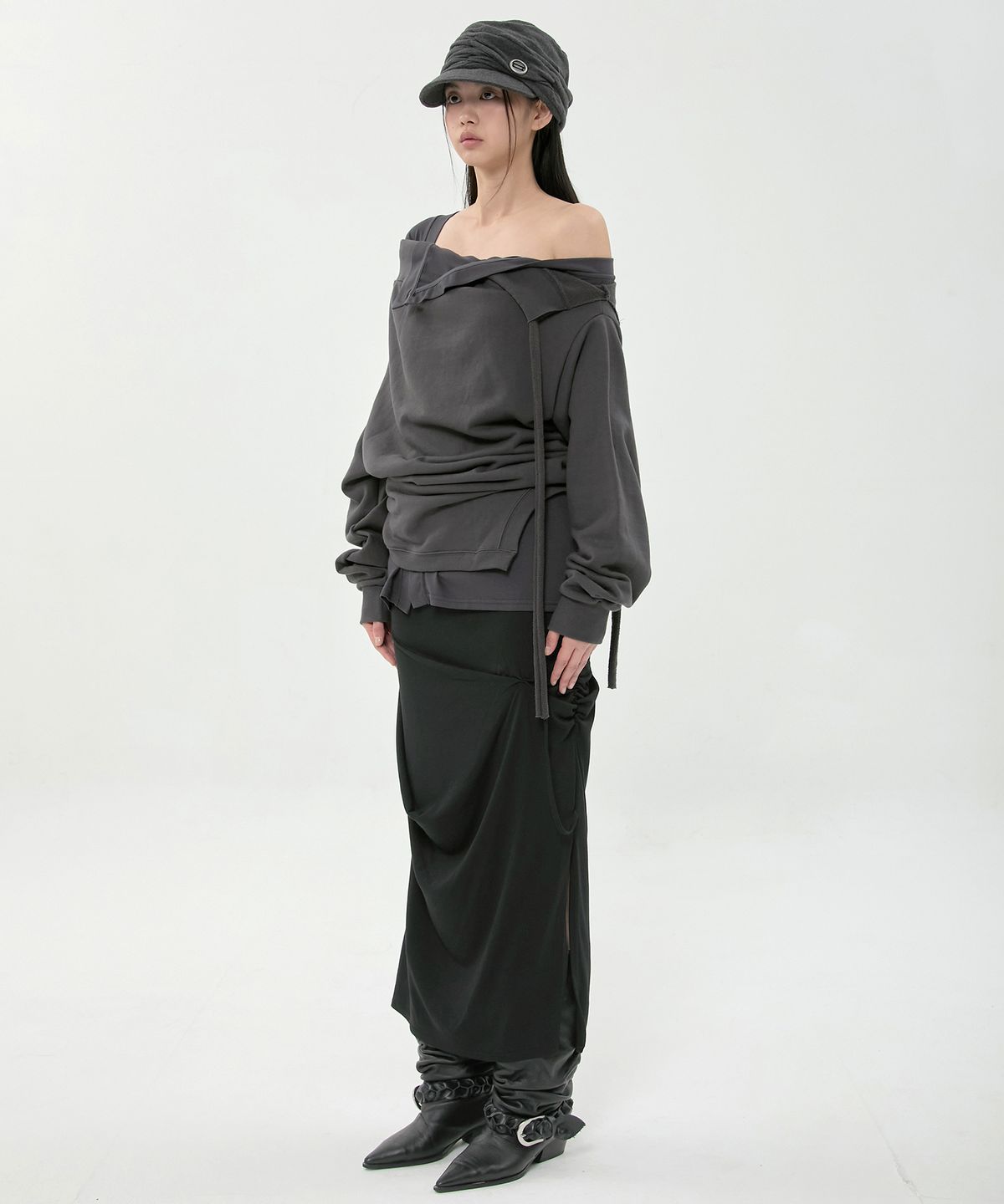 플레어업(FLAREUP) 2.Soyo Asymmetrical Cap (FL-744_Charcoal)