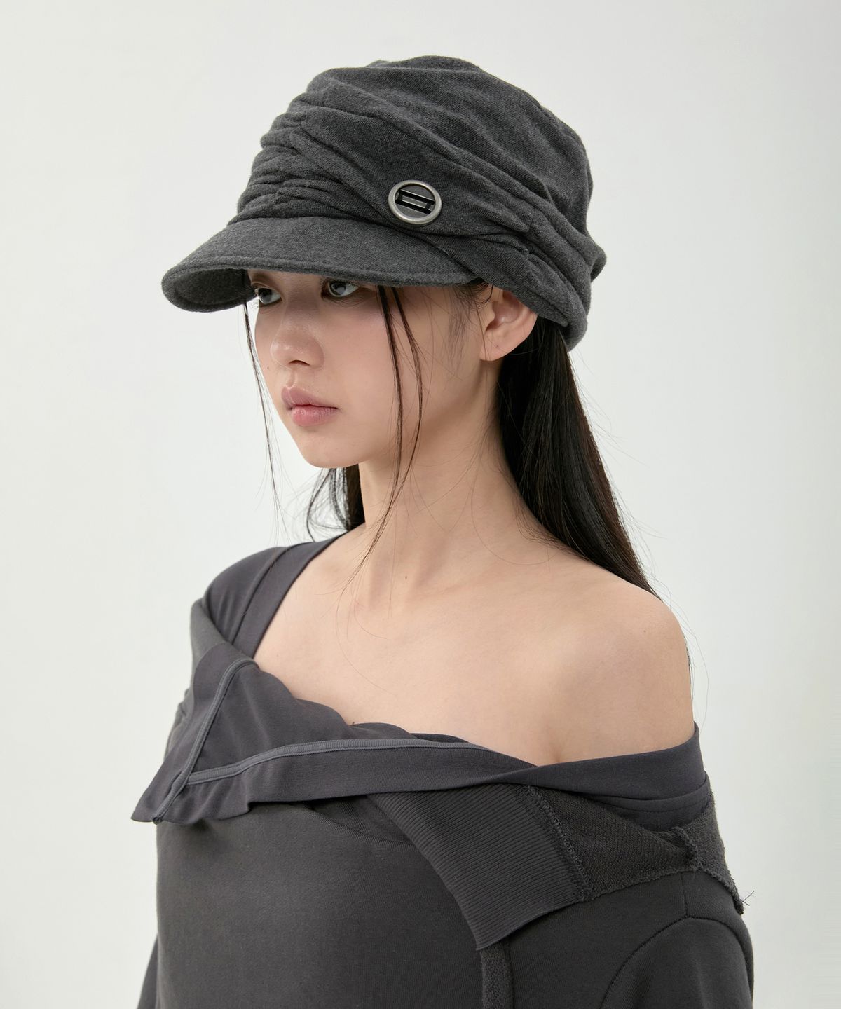플레어업(FLAREUP) 2.Soyo Asymmetrical Cap (FL-744_Charcoal)