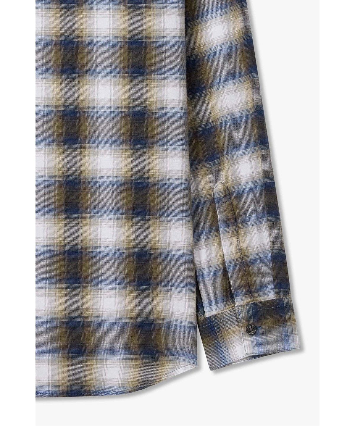 아르마니 익스체인지(ARMANI EXCHANGE) 남성 체크 패턴 플란넬 셔츠 _블루_A416320003