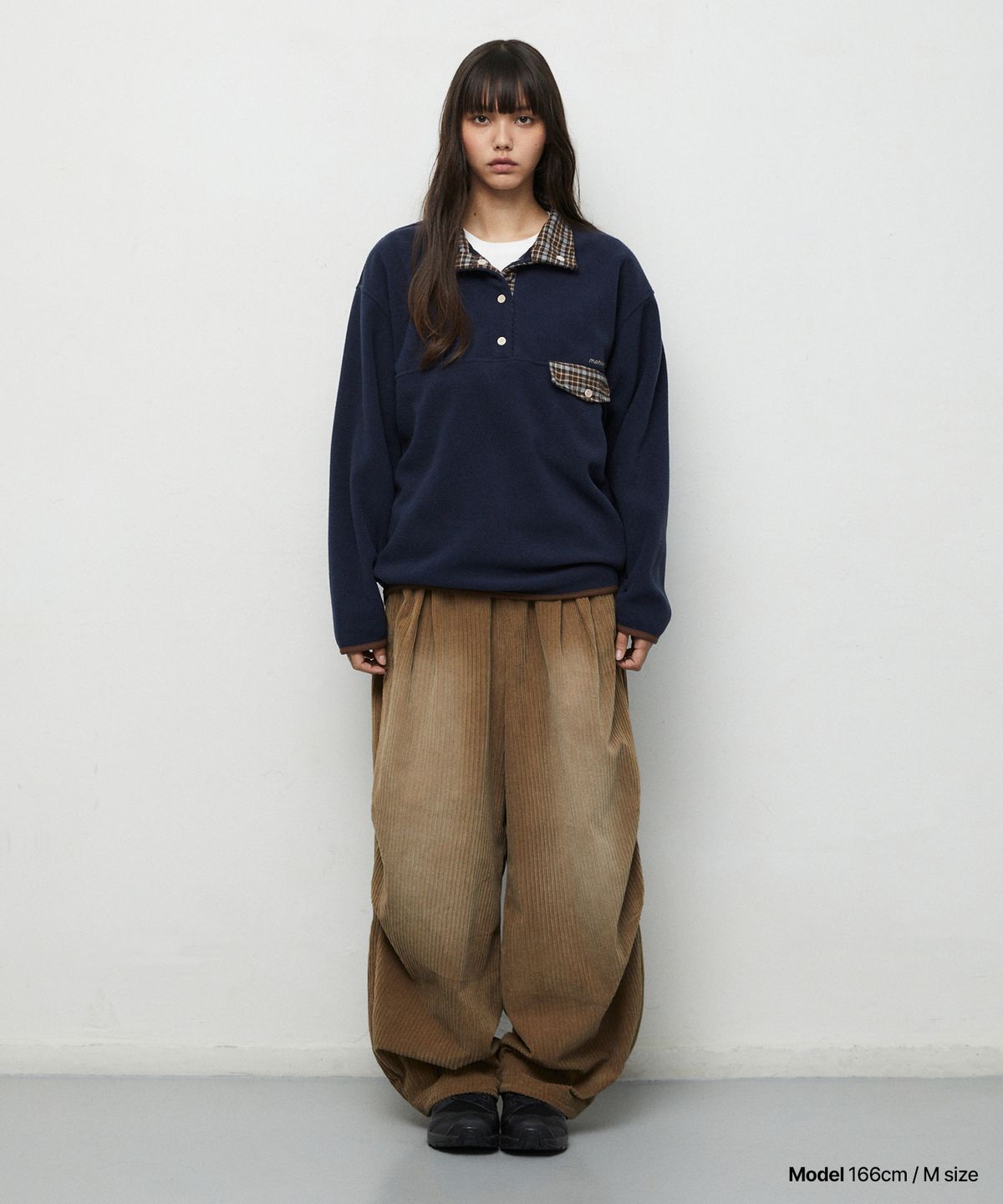 마하그리드(MAHAGRID) BRUSHED WIDE CORDUROY PANTS[BROWN]