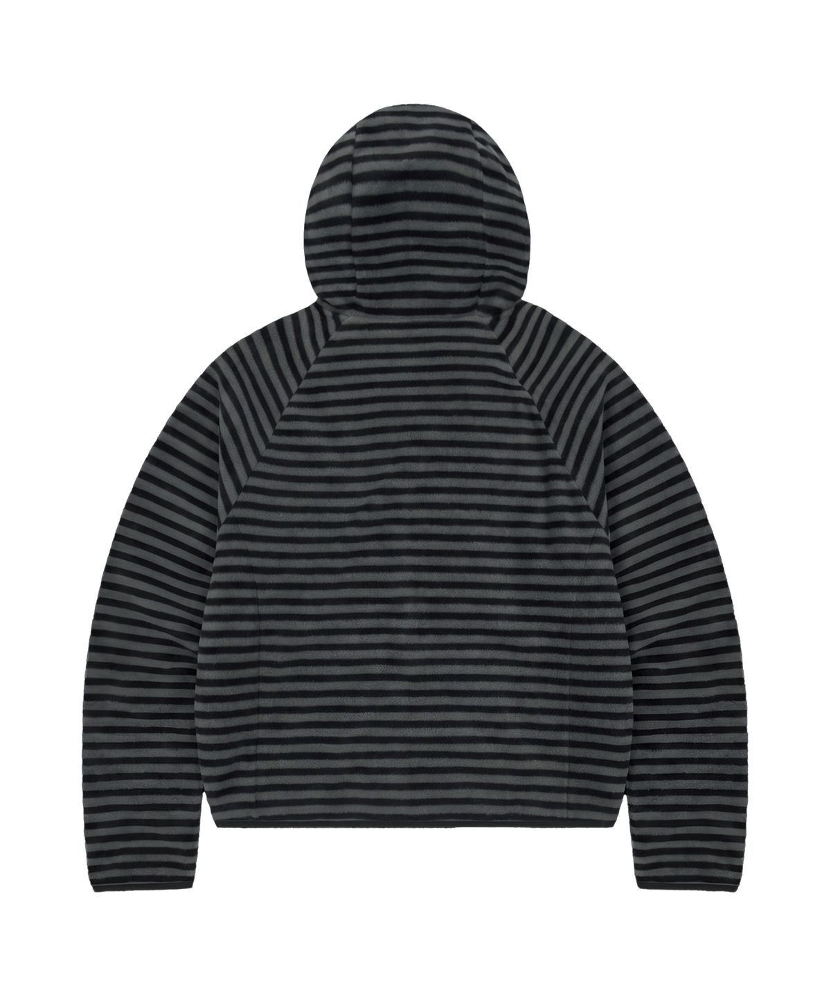 마하그리드(MAHAGRID) STRIPE HOODED FLEECE ZIP UP[BLACK]