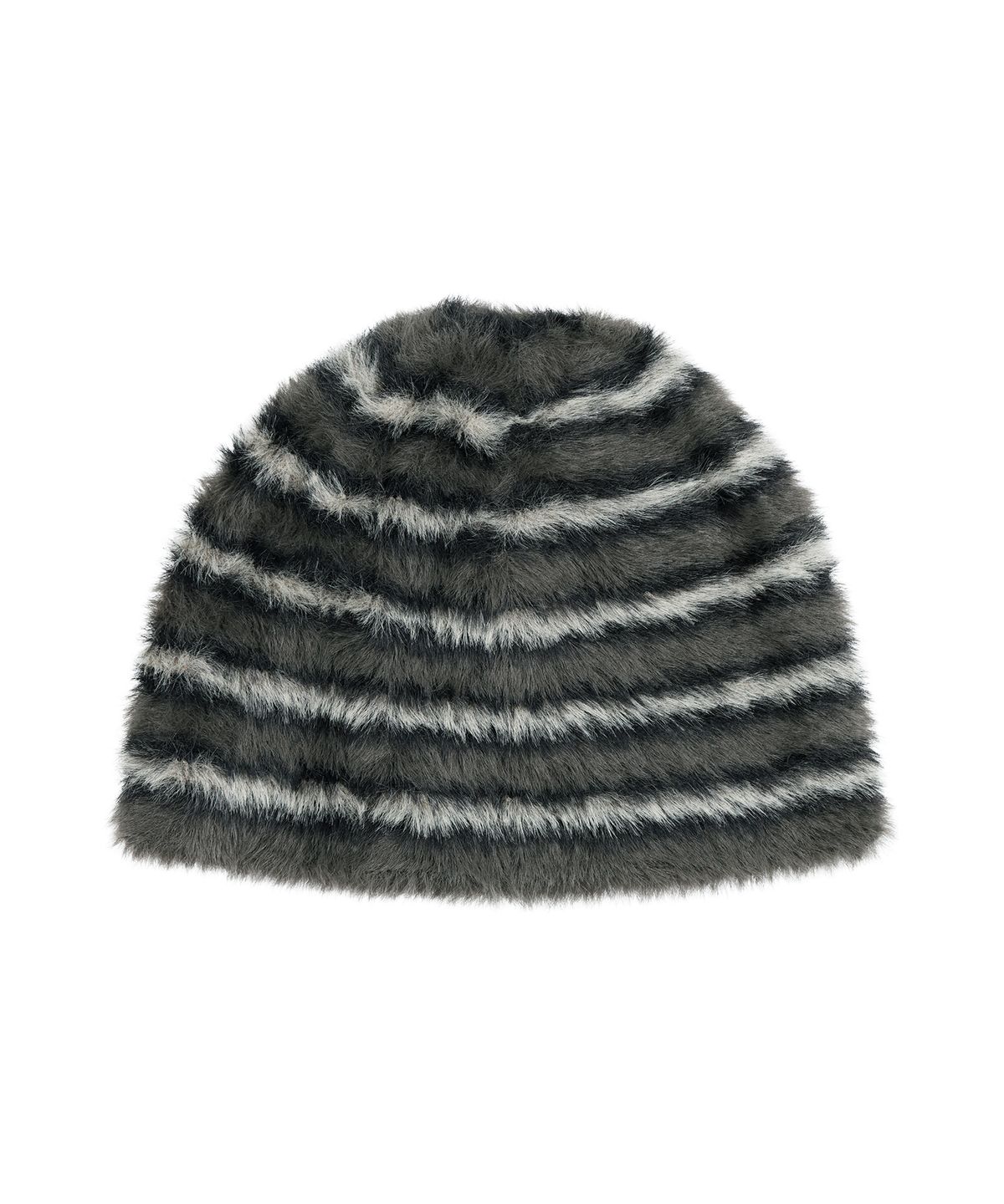 마하그리드(MAHAGRID) HAIRY STRIPE BEANIE[CHARCOAL]