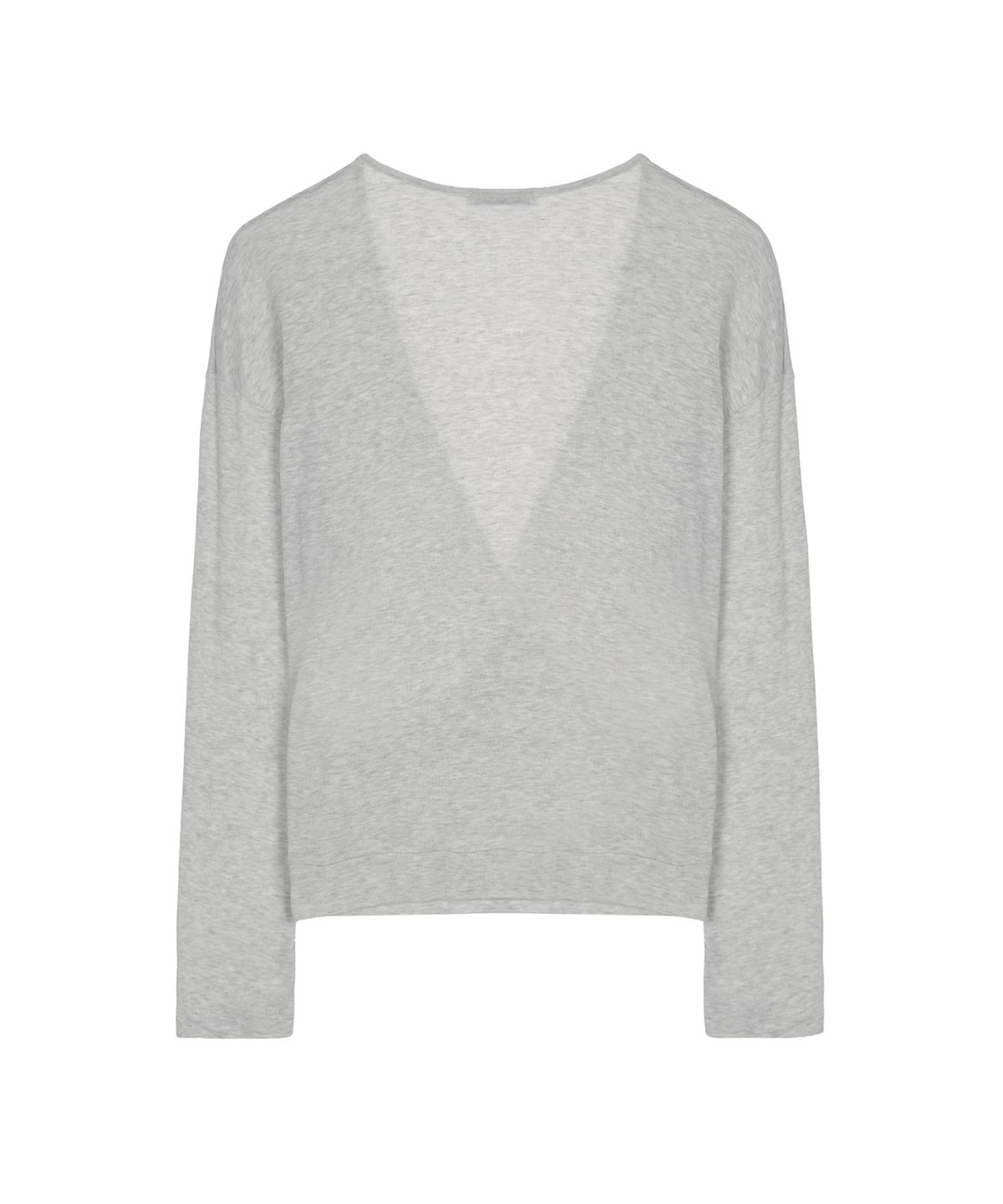 닉앤니콜(NICK&NICOLE) DEEP WRAP V-NECK LONG SLEEVE TOP_MELANGE
