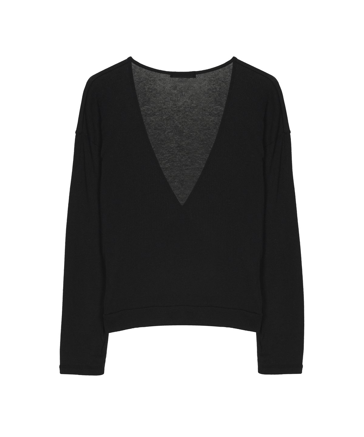 닉앤니콜(NICK&NICOLE) DEEP WRAP V-NECK LONG SLEEVE TOP_BLACK