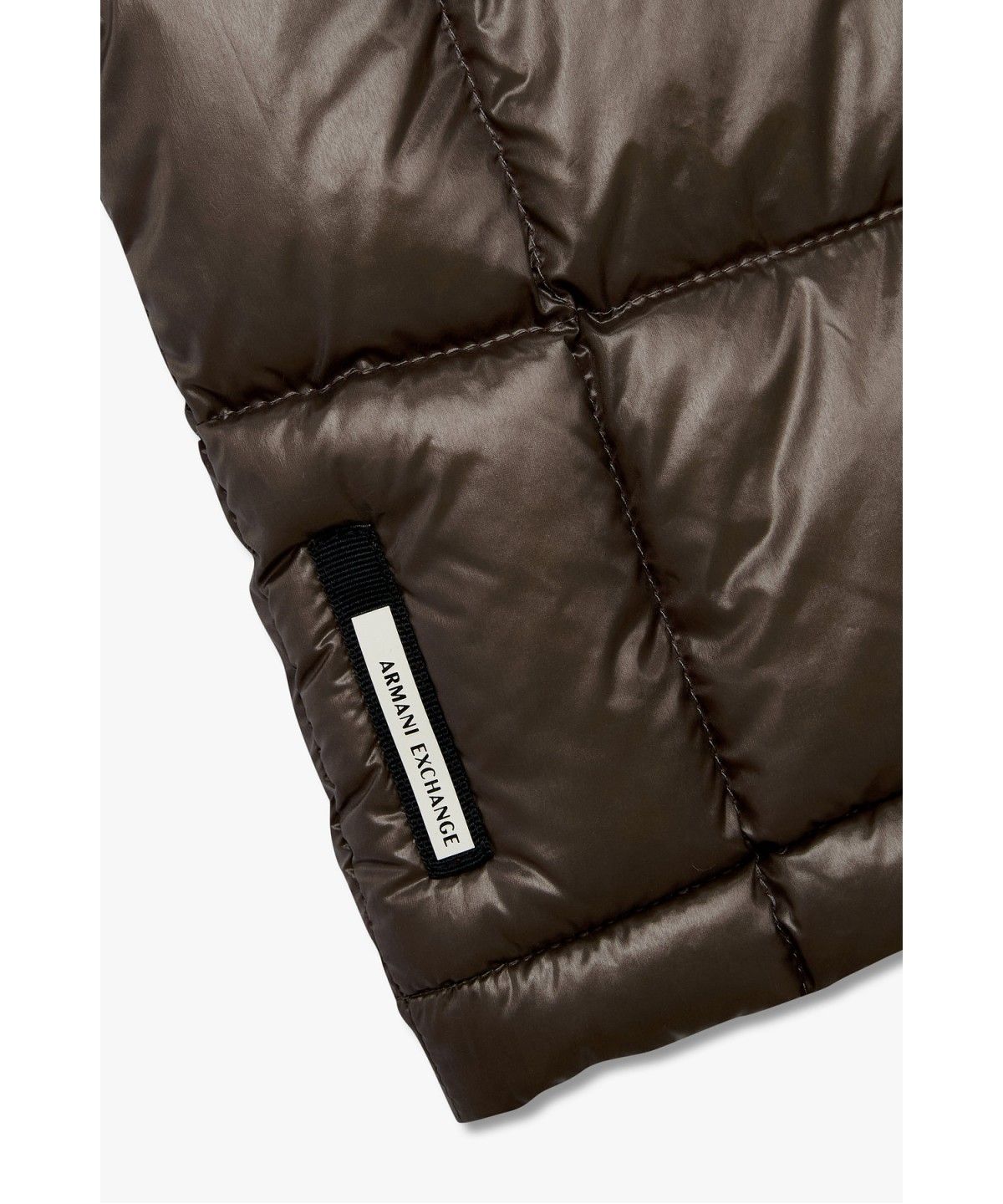 아르마니 익스체인지(ARMANI EXCHANGE) 남성 나일론 하이넥 다운 베스트 _웜 그레이_A416310022