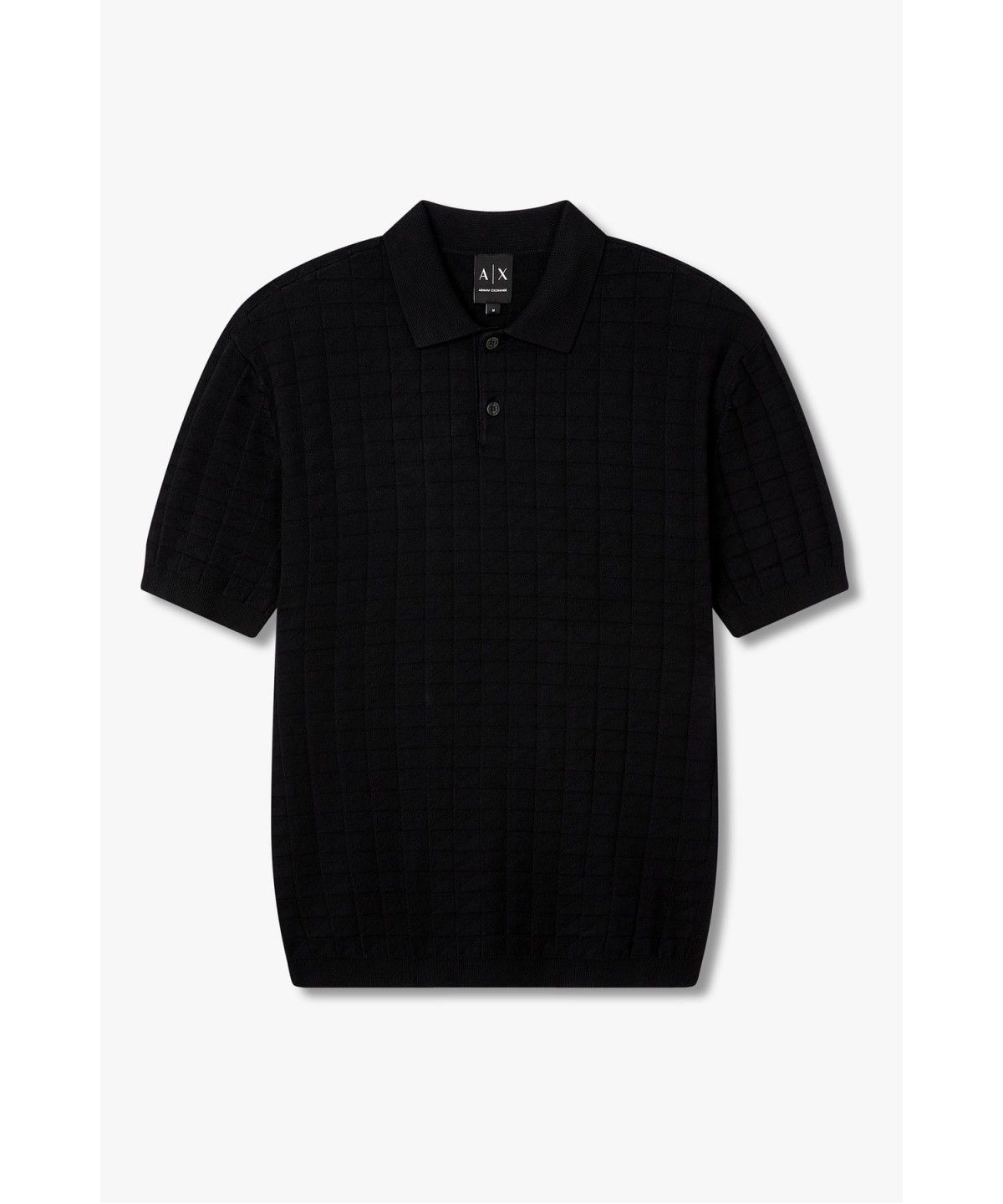 아르마니 익스체인지(ARMANI EXCHANGE) 남성 그리드 패턴 폴로 니트 _다크 네이비_A416332023