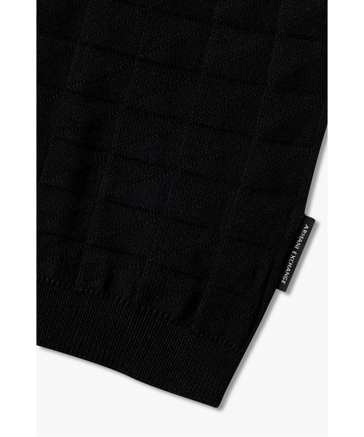 아르마니 익스체인지(ARMANI EXCHANGE) 남성 그리드 패턴 폴로 니트 _다크 네이비_A416332023