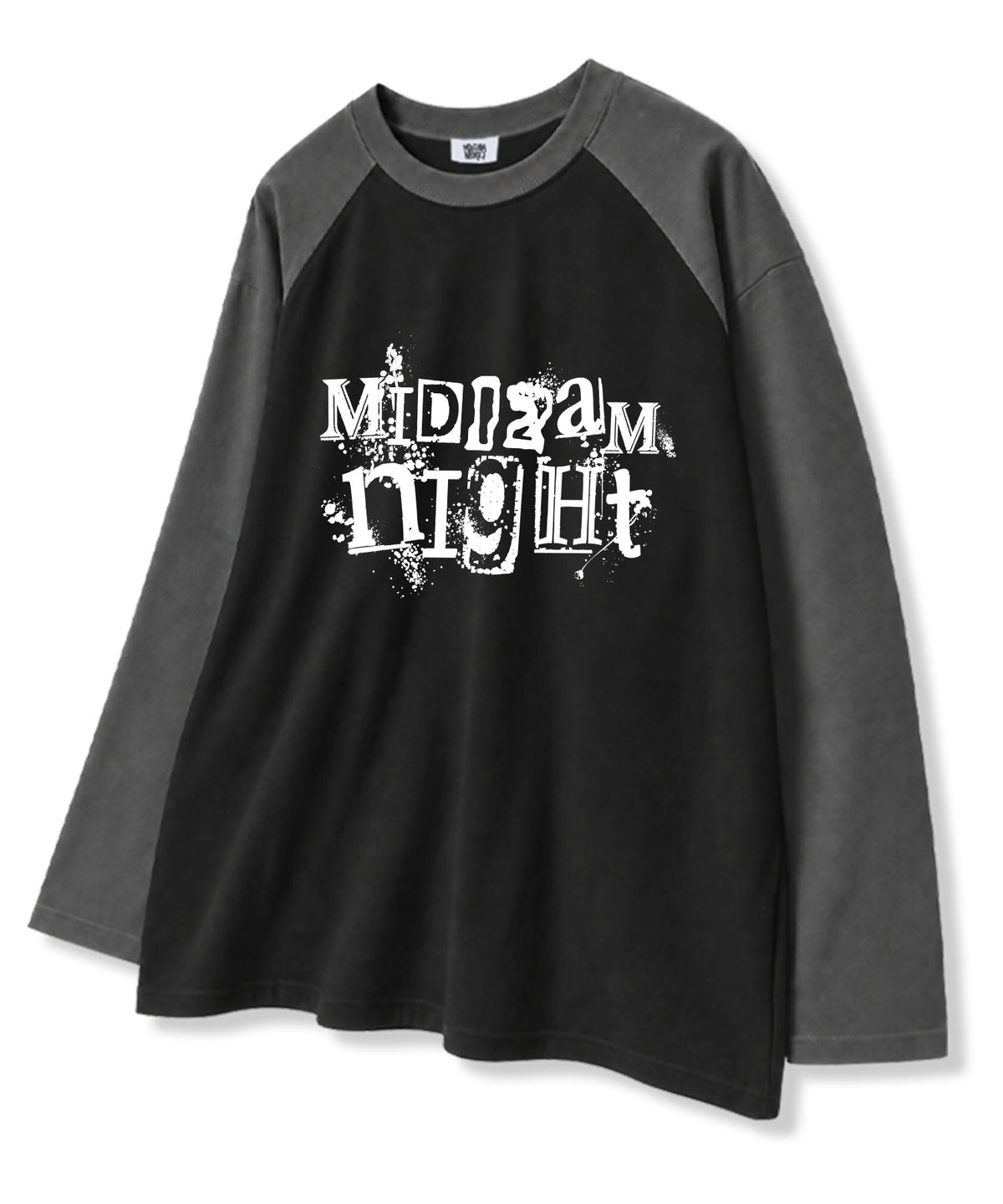 미드나잇12에이엠(MIDNIGHT12AM) 수피레아 오버핏 래글런 롱슬리브 티셔츠 4color