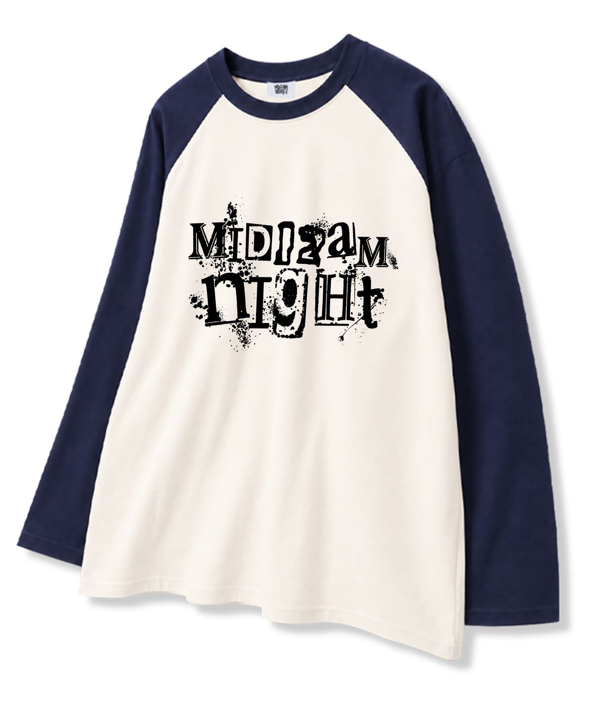 미드나잇12에이엠(MIDNIGHT12AM) 수피레아 오버핏 래글런 롱슬리브 티셔츠 4color