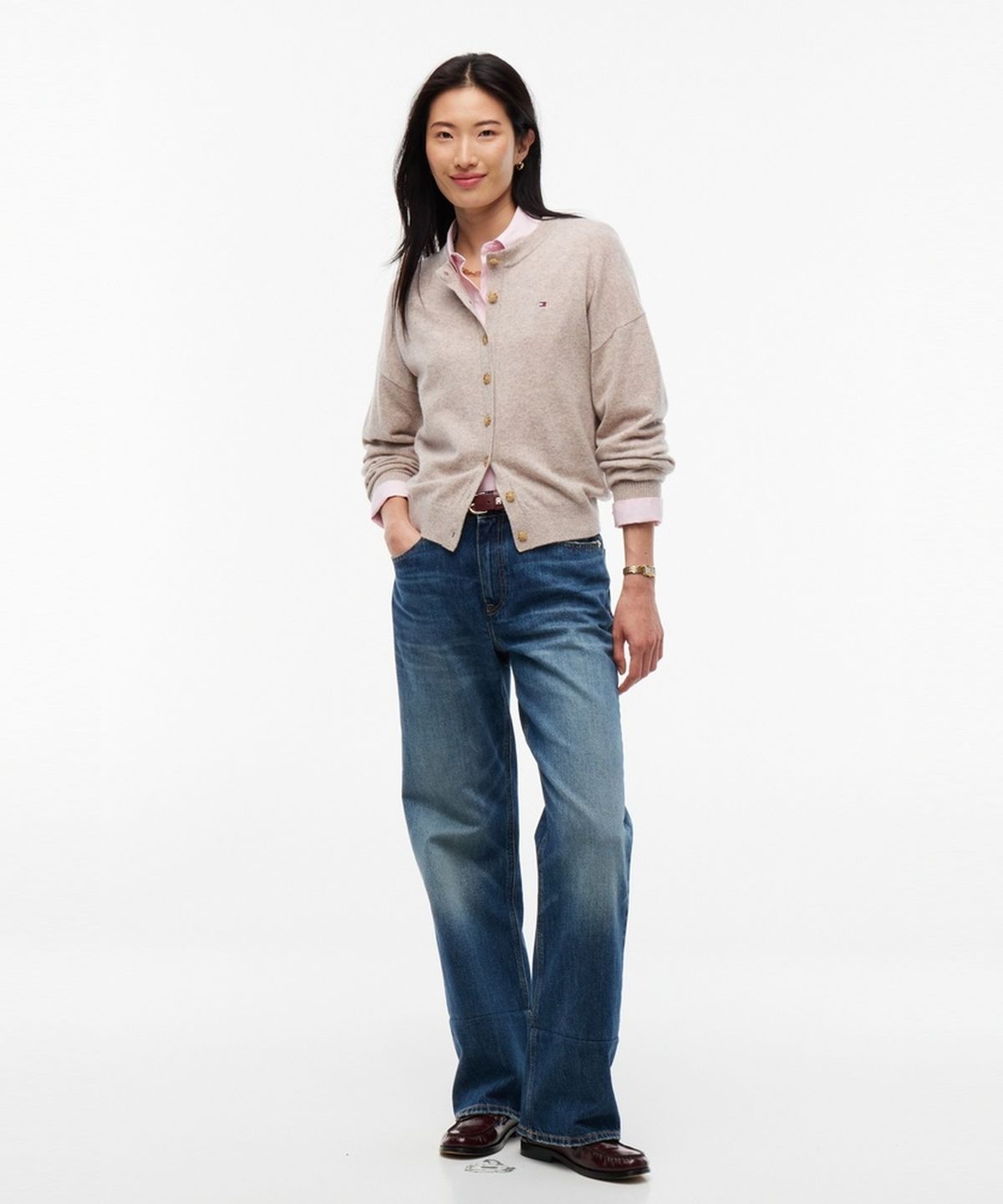 타미힐피거(TOMMY HILFIGER) 캐시미어 블렌드 클래식 가디건 (T22G7KCD060WT2HH0)