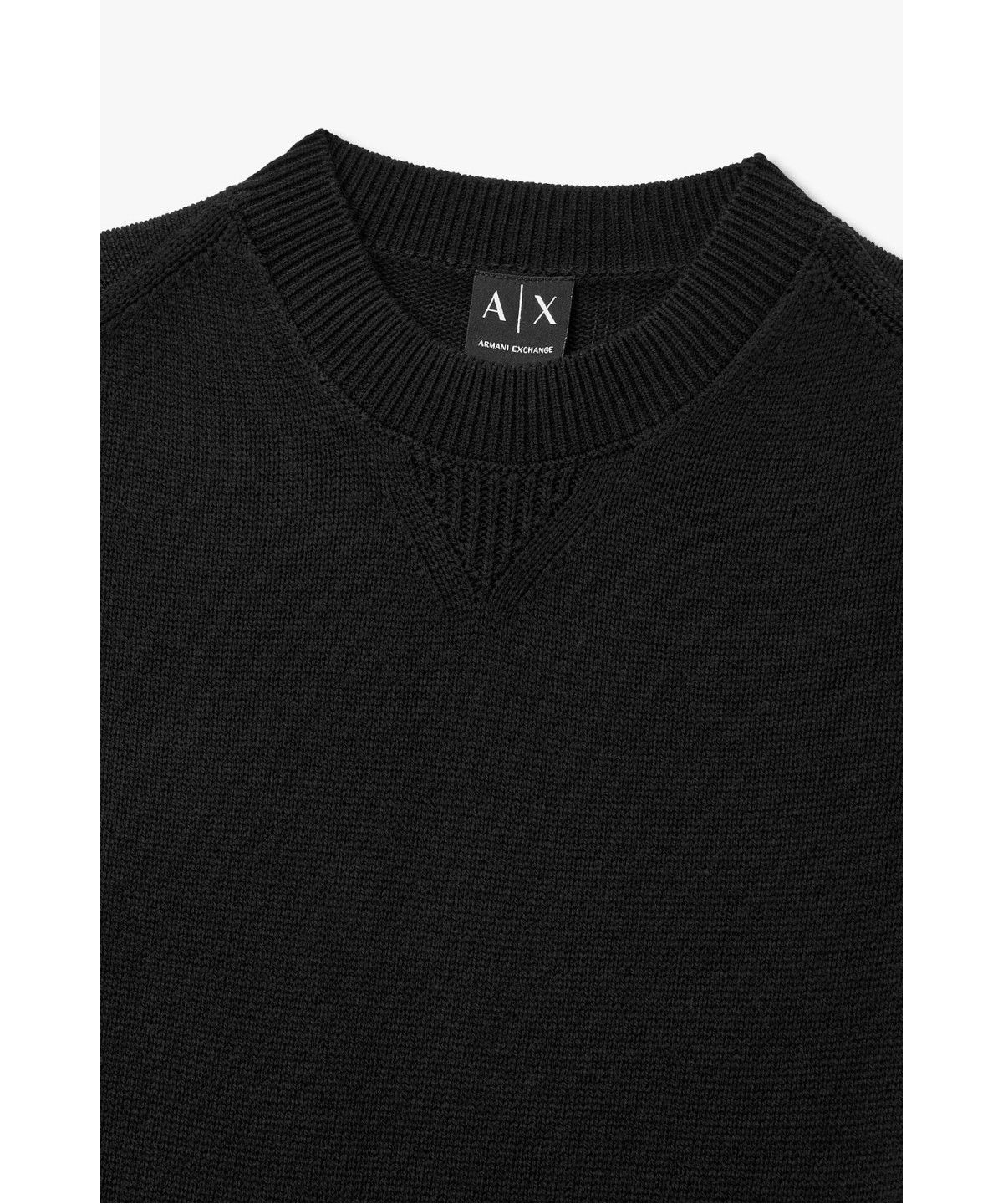 아르마니 익스체인지(ARMANI EXCHANGE) 남성 울 블렌드 크루넥 니트 풀오버 _블랙_A416332001