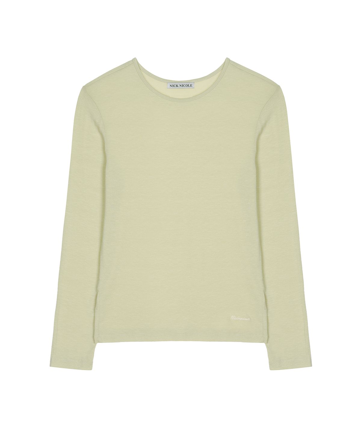 닉앤니콜(NICK&NICOLE) SHEER ROUND LONG SLEEVE TOP_MINT