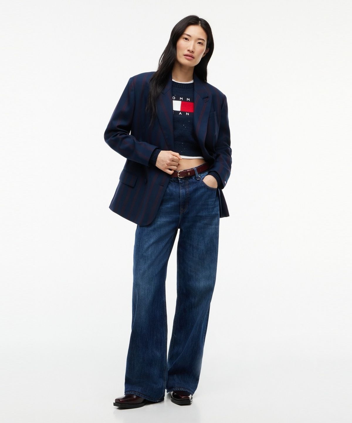 타미진스(TOMMY JEANS) 울 블렌드 콜리지엇 블레이저 (T32G7WJC41TWT1C1G)