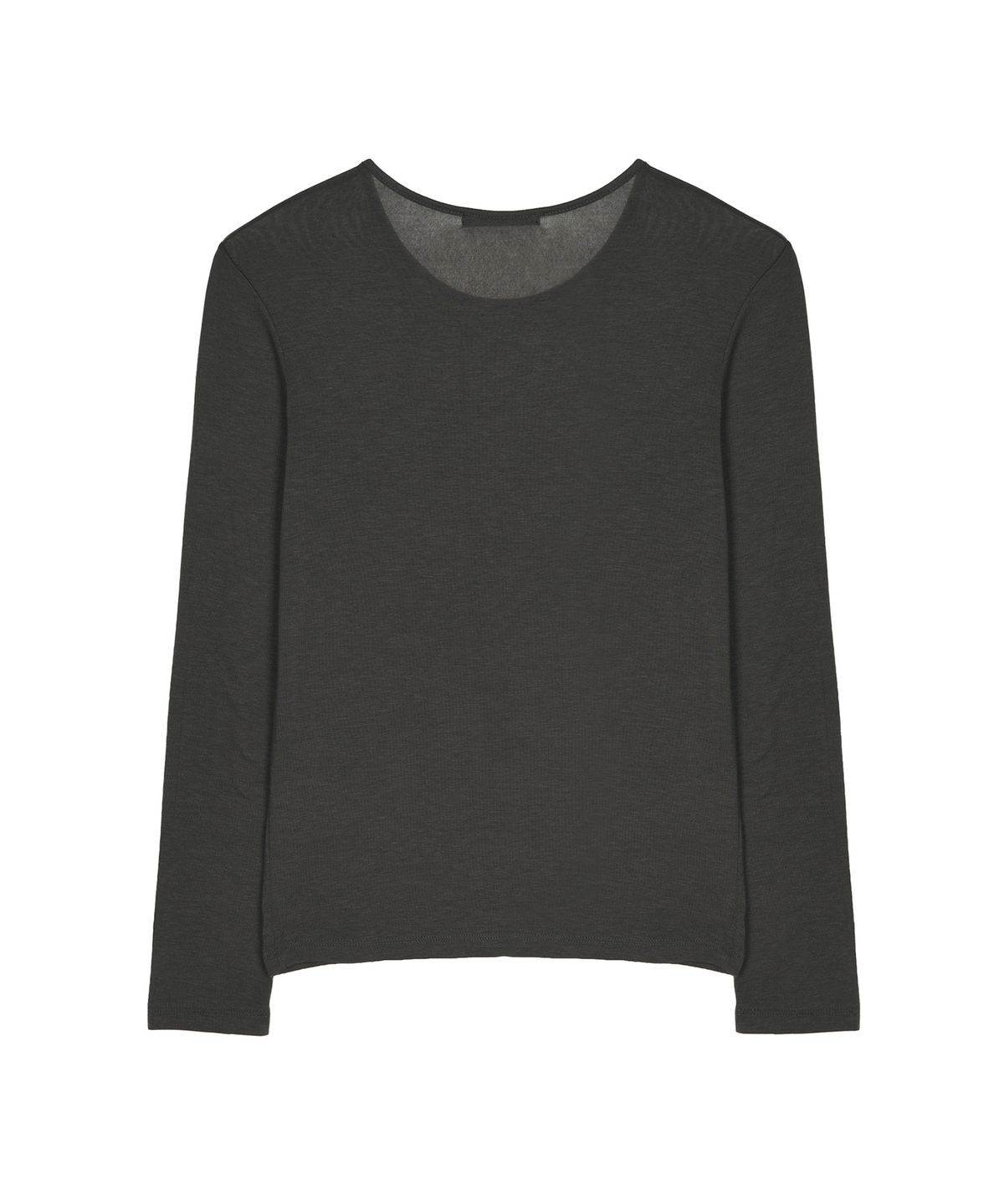 닉앤니콜(NICK&NICOLE) SHEER ROUND LONG SLEEVE TOP_CHARCOAL