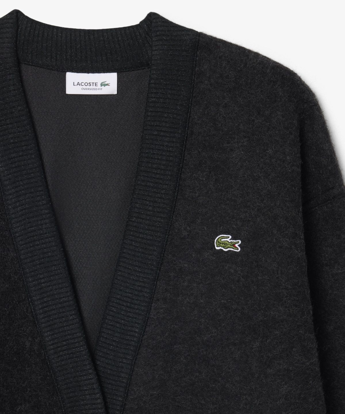 라코스테(LACOSTE) 여성 브이넥 이중지 스웻 가디건 SF8635-56N EL6