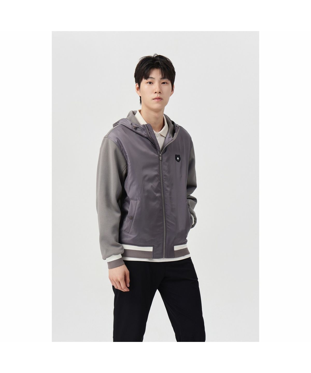 골든베어(GOLDEN BEAR) (남성) Ponte Woven Hybrid Hood Zip-up G4UAW26004GYX