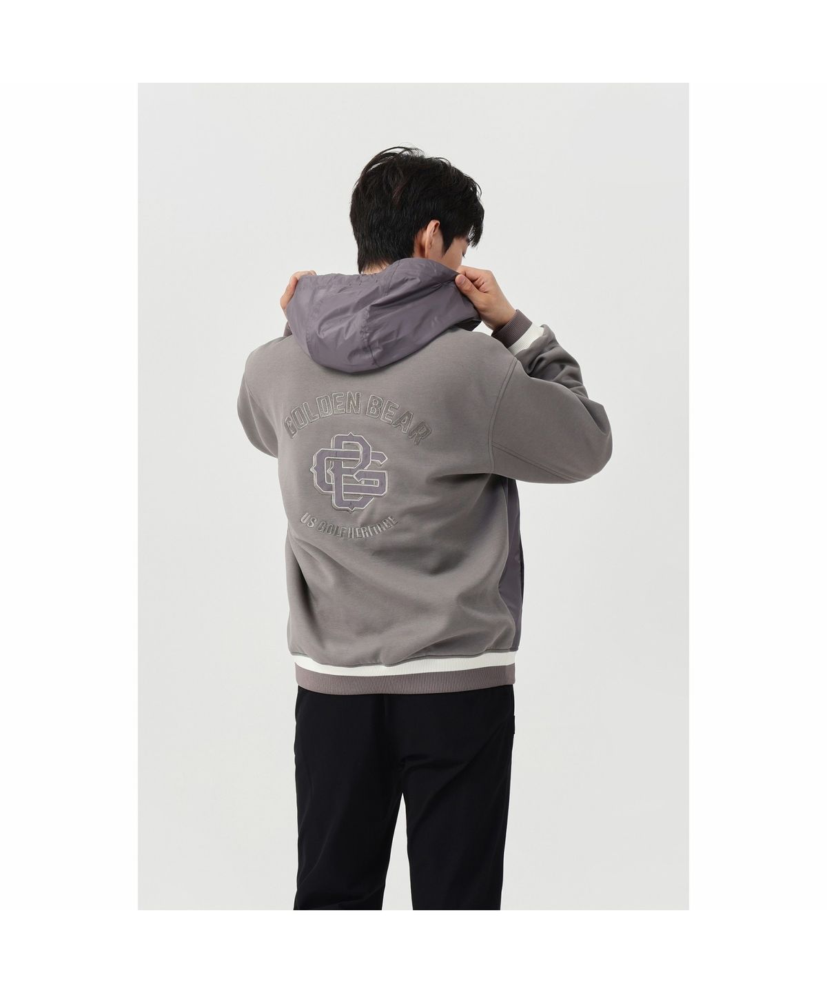 골든베어(GOLDEN BEAR) (남성) Ponte Woven Hybrid Hood Zip-up G4UAW26004GYX
