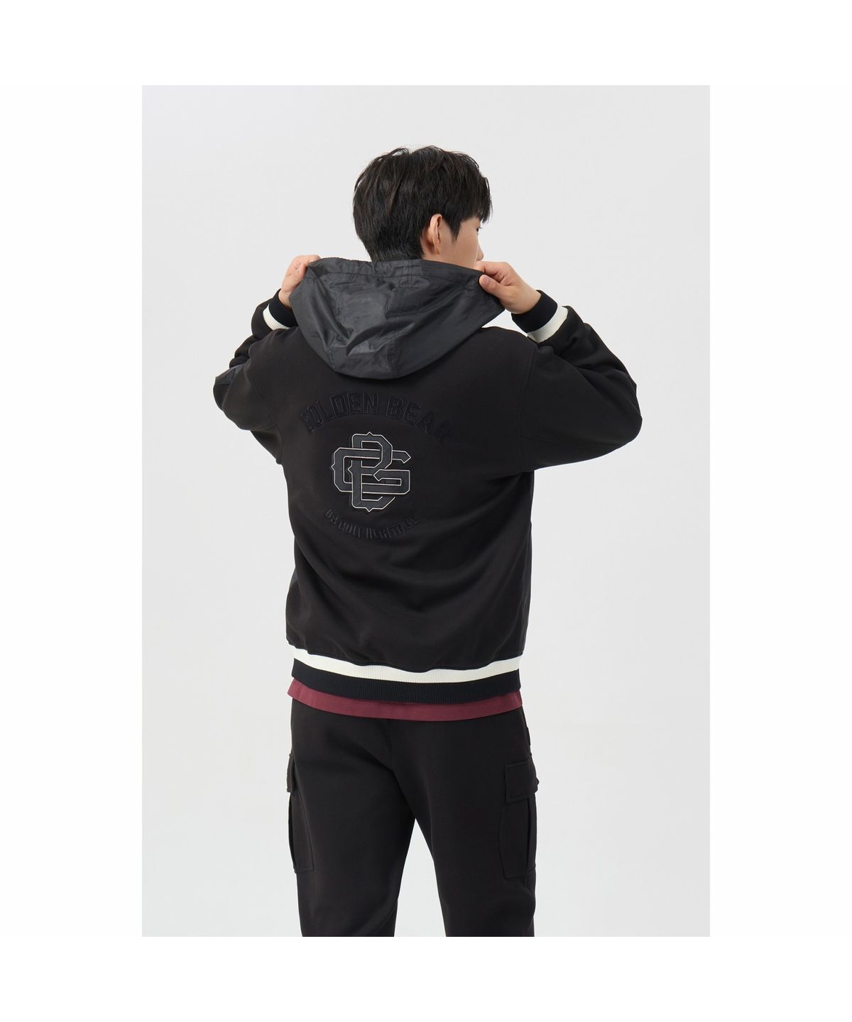 골든베어(GOLDEN BEAR) (남성) Ponte Woven Hybrid Hood Zip-up G4UAW26004BKX