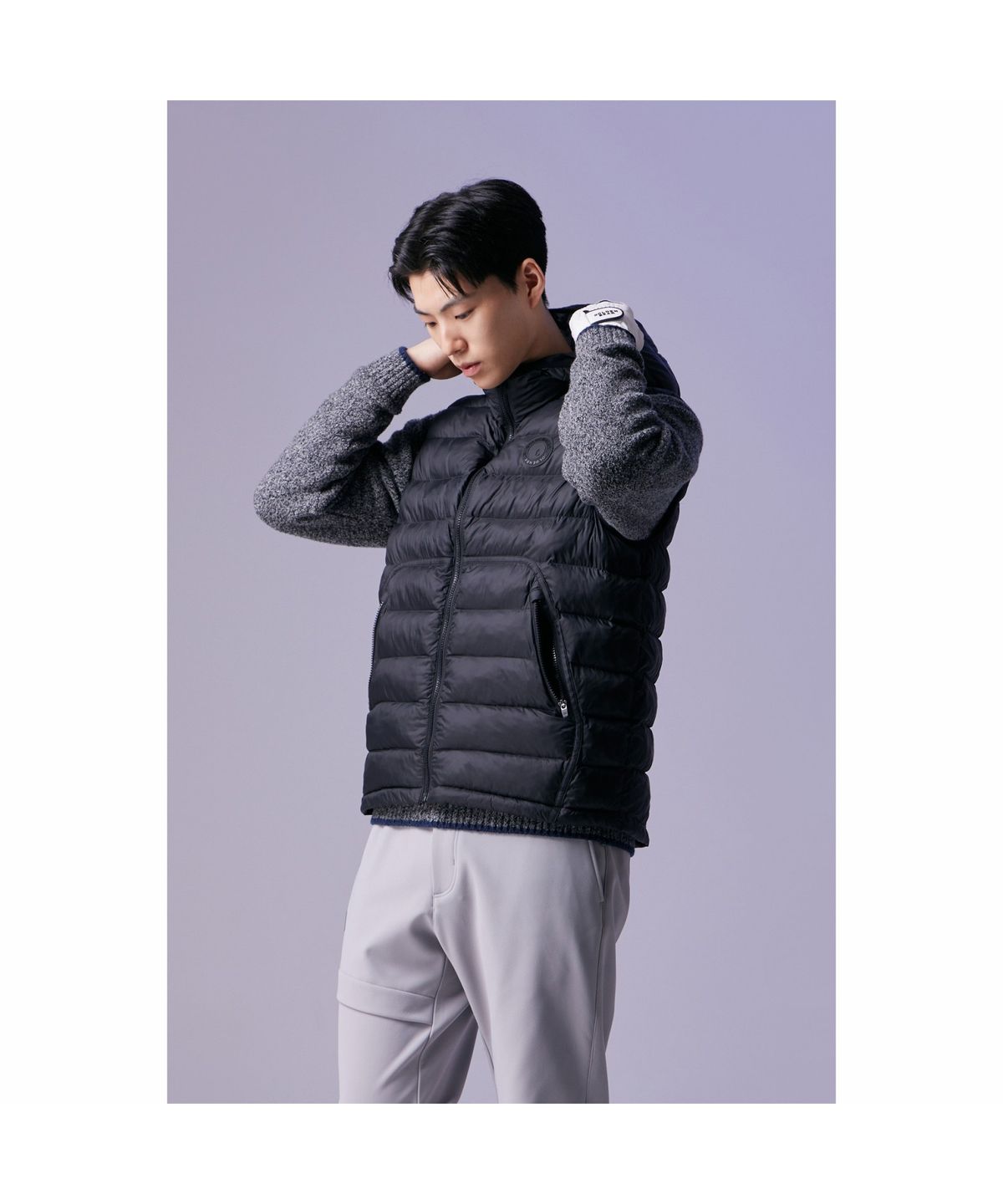 골든베어(GOLDEN BEAR) (남성) Light-weight Padded Hood Vest G4VAW26501BKX