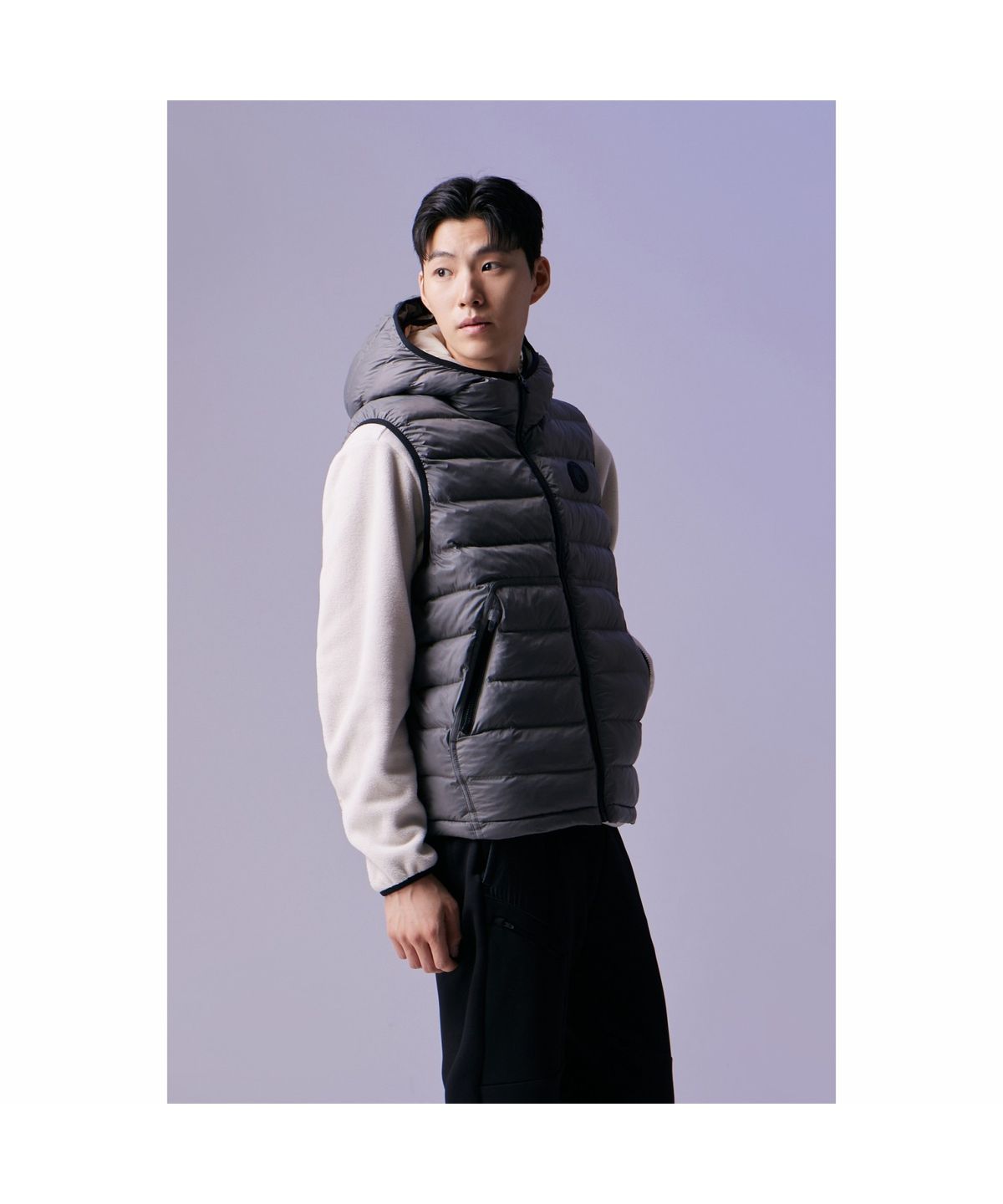 골든베어(GOLDEN BEAR) (남성) Light-weight Padded Hood Vest G4VAW26501GYX