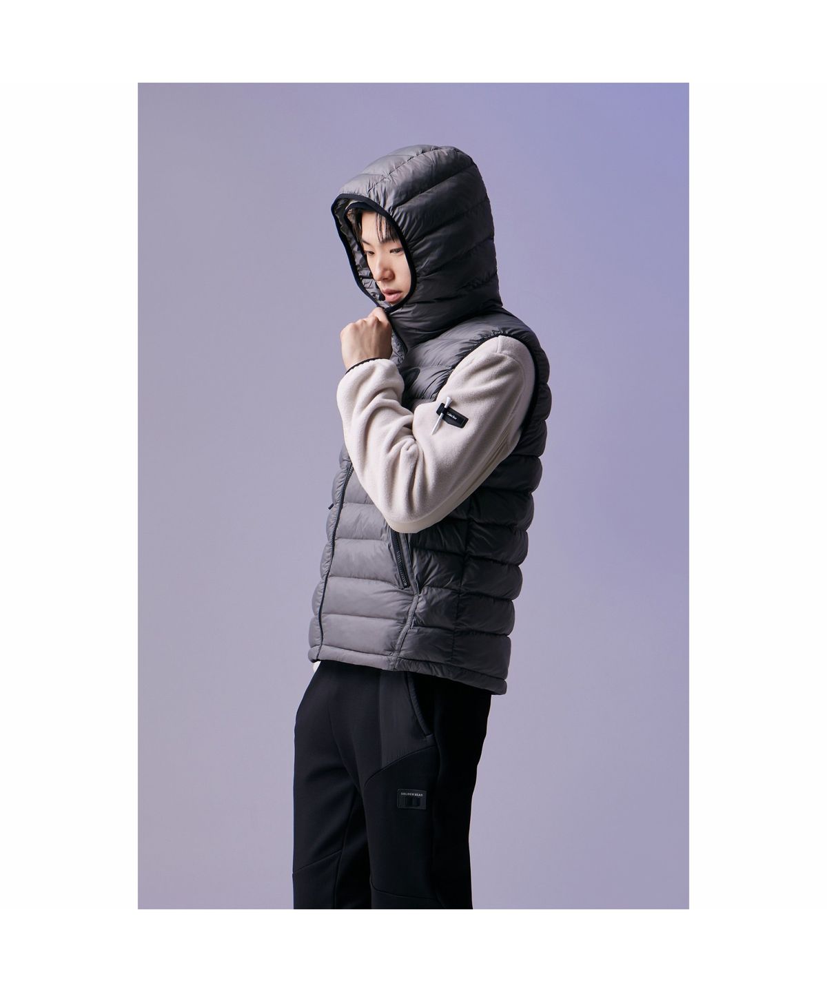 골든베어(GOLDEN BEAR) (남성) Light-weight Padded Hood Vest G4VAW26501GYX
