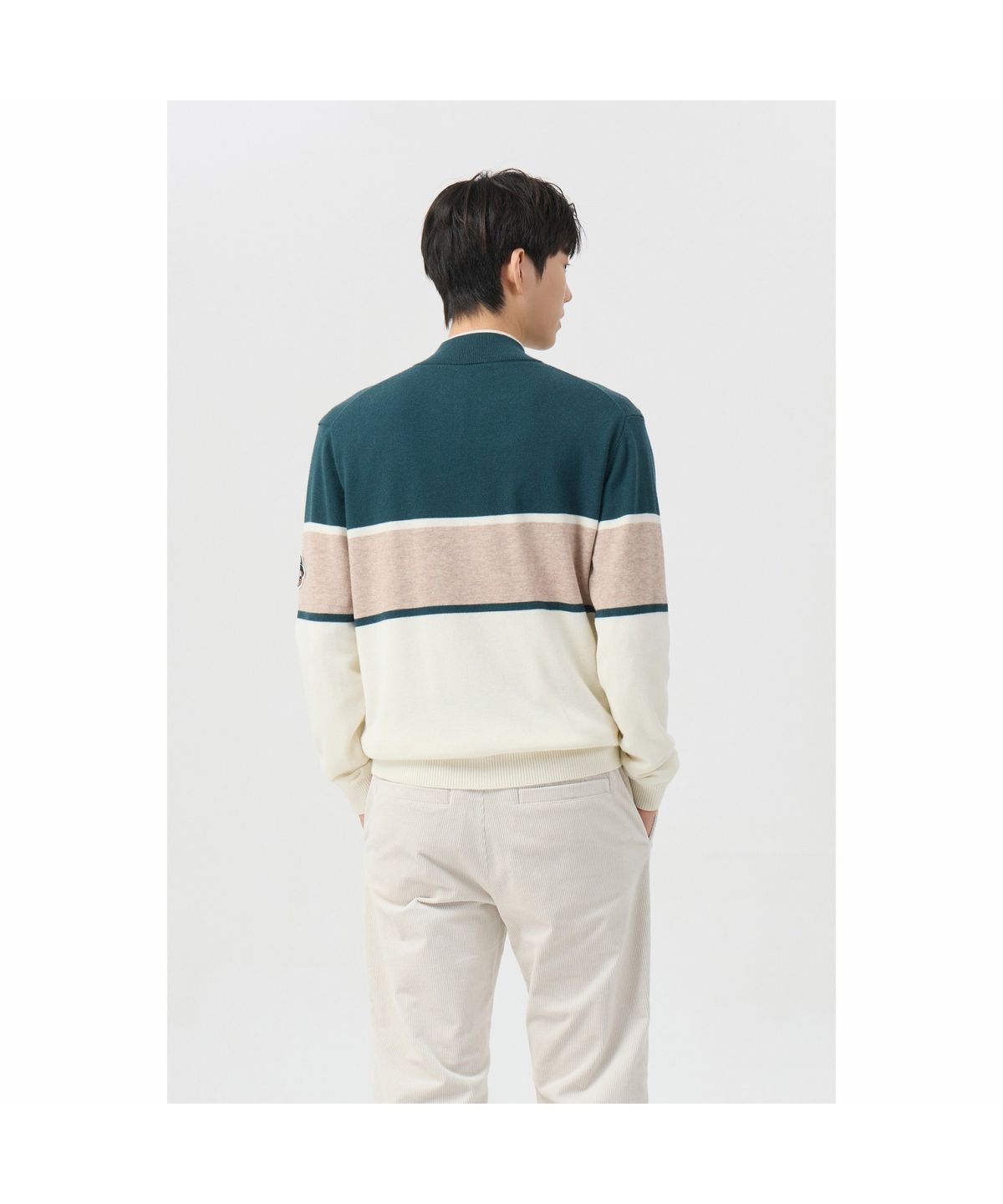 골든베어(GOLDEN BEAR) (남성) Half Zip Border Pullover G4WAW26201GRX