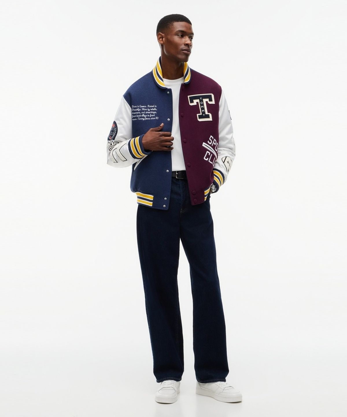 타미진스(TOMMY JEANS) 레터맨 울 블렌드 바시티 재킷 (T32G7WJC44TMT1C1G)