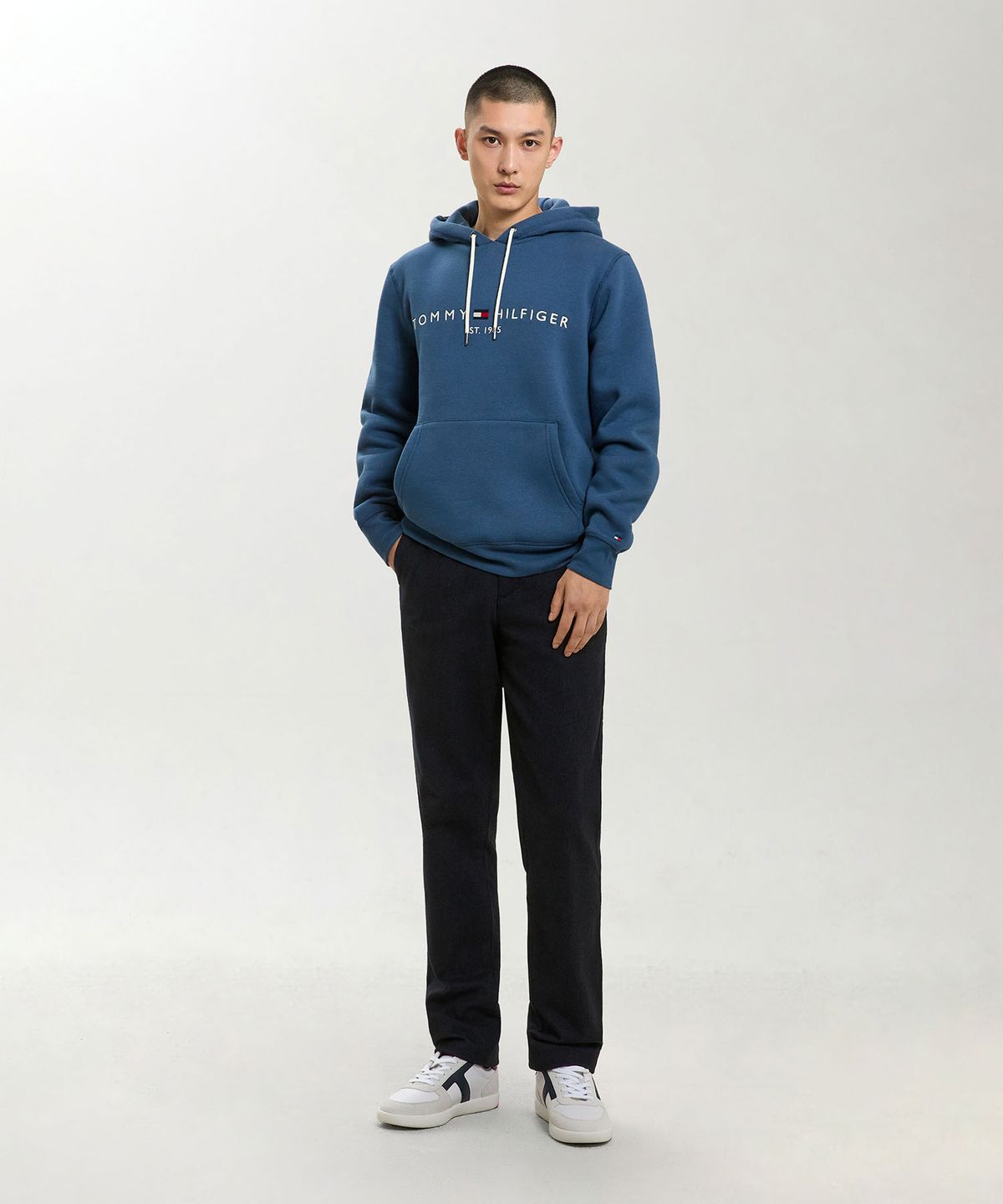 타미힐피거(TOMMY HILFIGER) [Slim straight fit] 덴톤 사이드 밴딩 브러쉬드 팬츠 (T12G9WPC010MT2DW5)