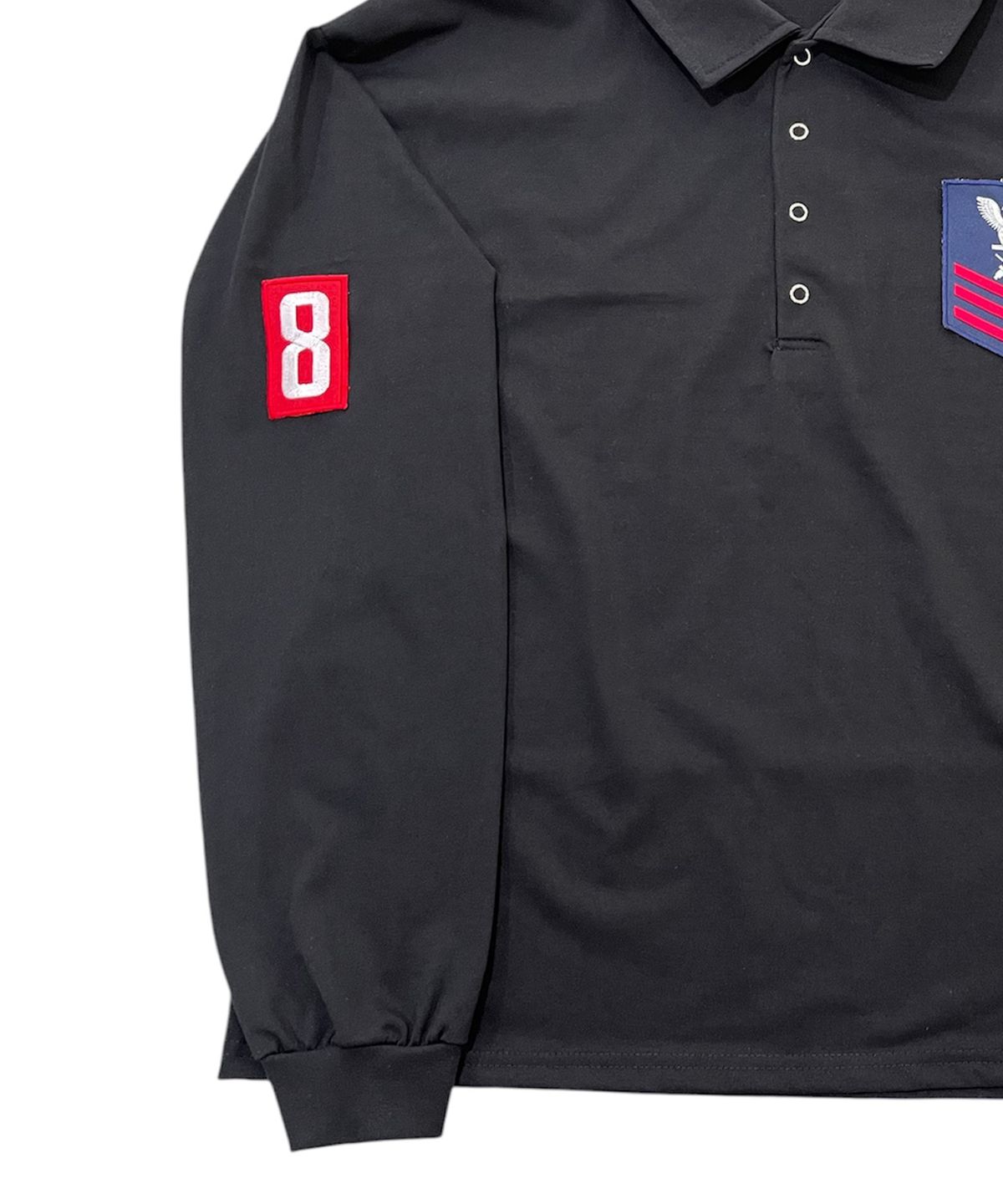 스케이터락(SK8ER ROCK) Army Patch Polo Shirt (Black)